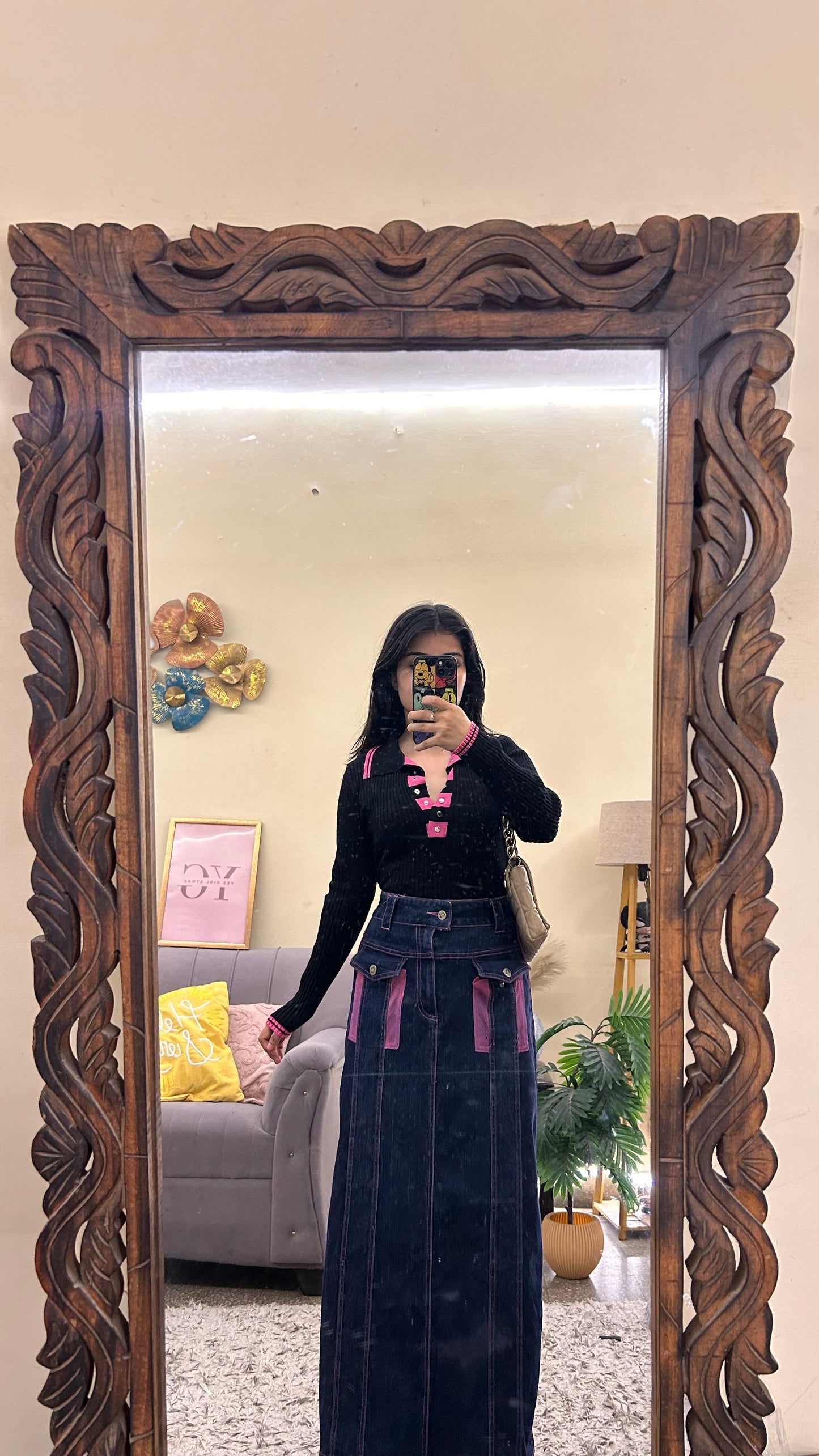50) Korean skirt 34 waist/l:37