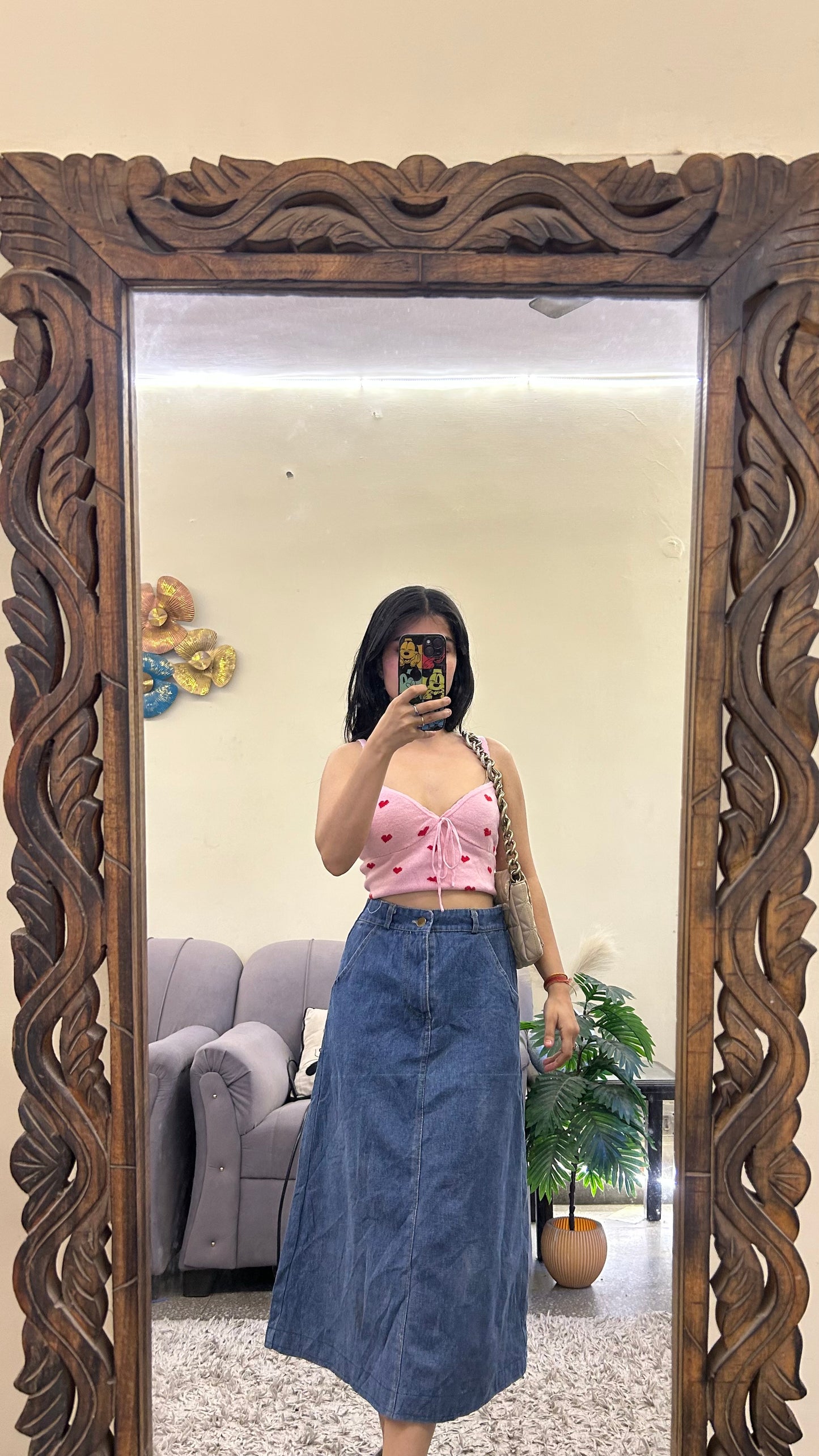 55) korean skirt 32 waist/l:27