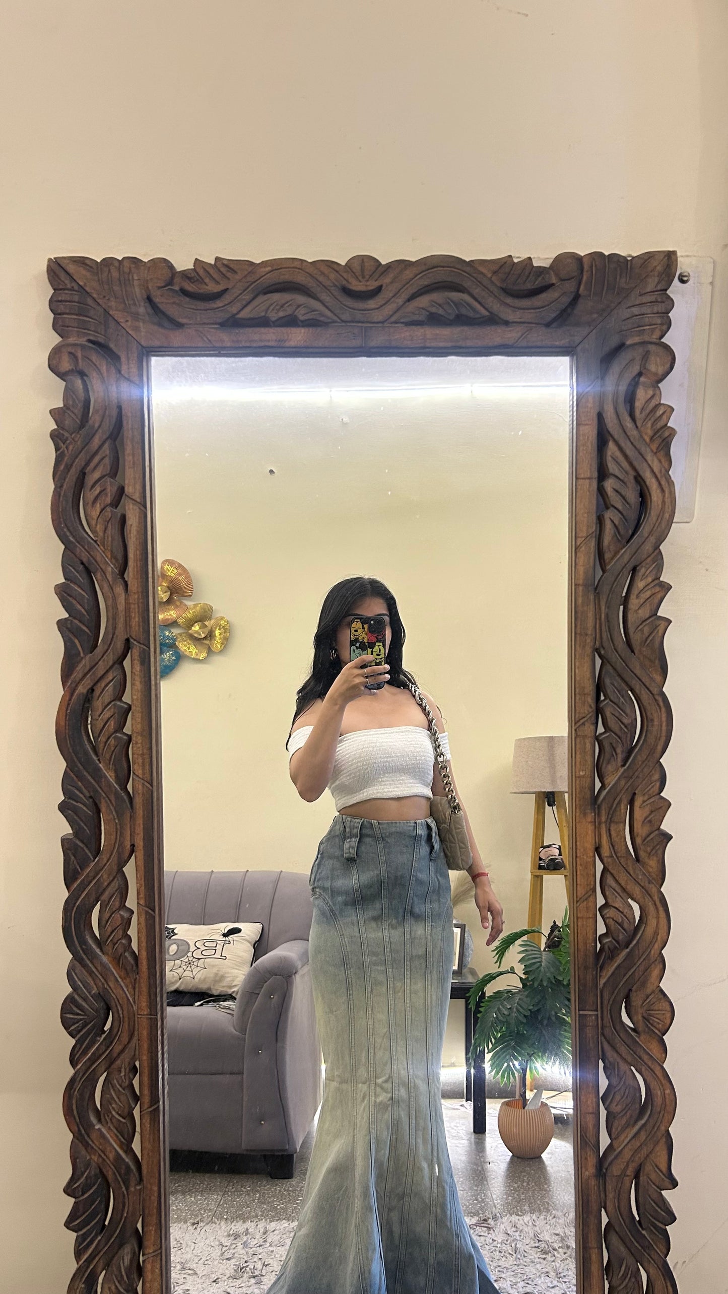 115) Fish cut vintage skirt 28 waist/l:42