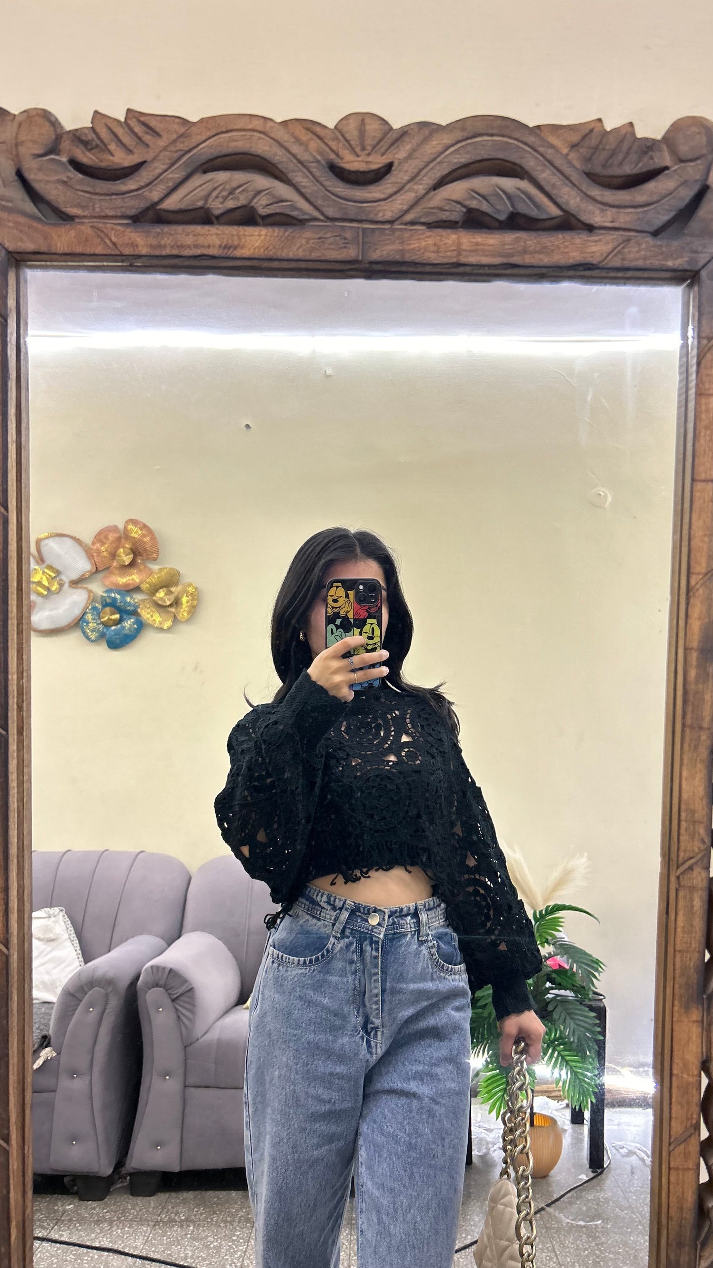 Crochet poncho top S-M