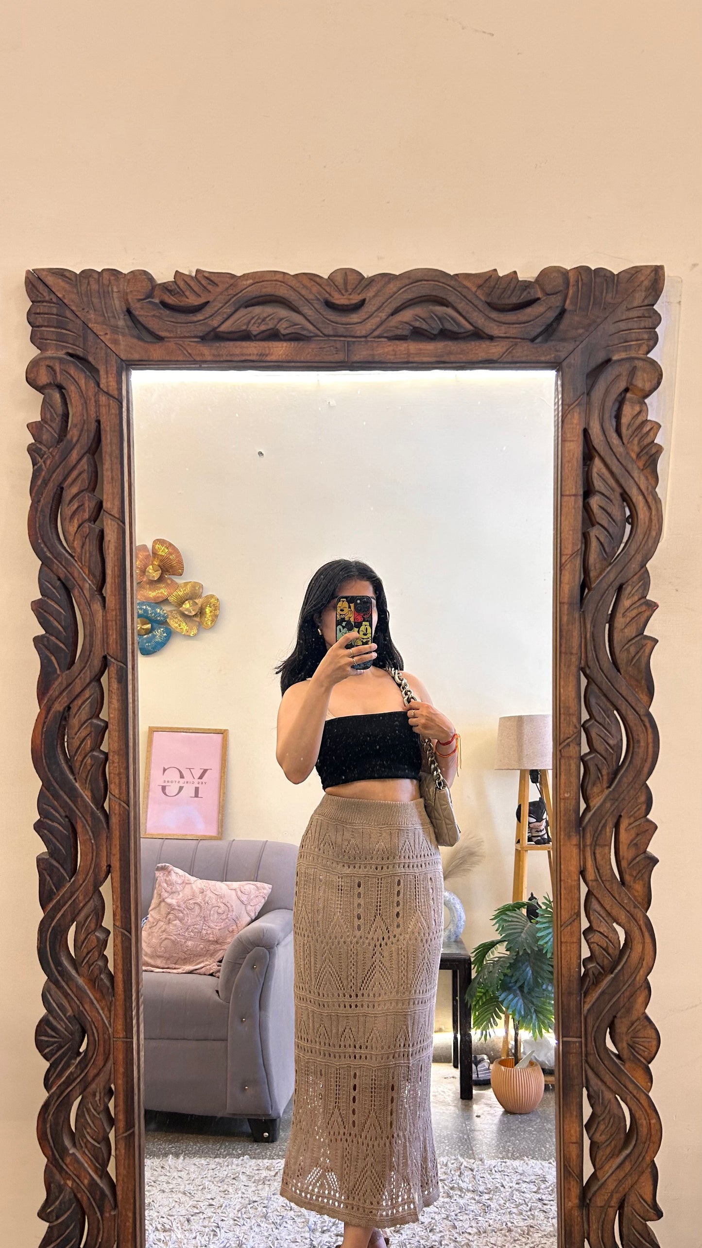 46)crochet skirt with layer waist 26-28 L-33