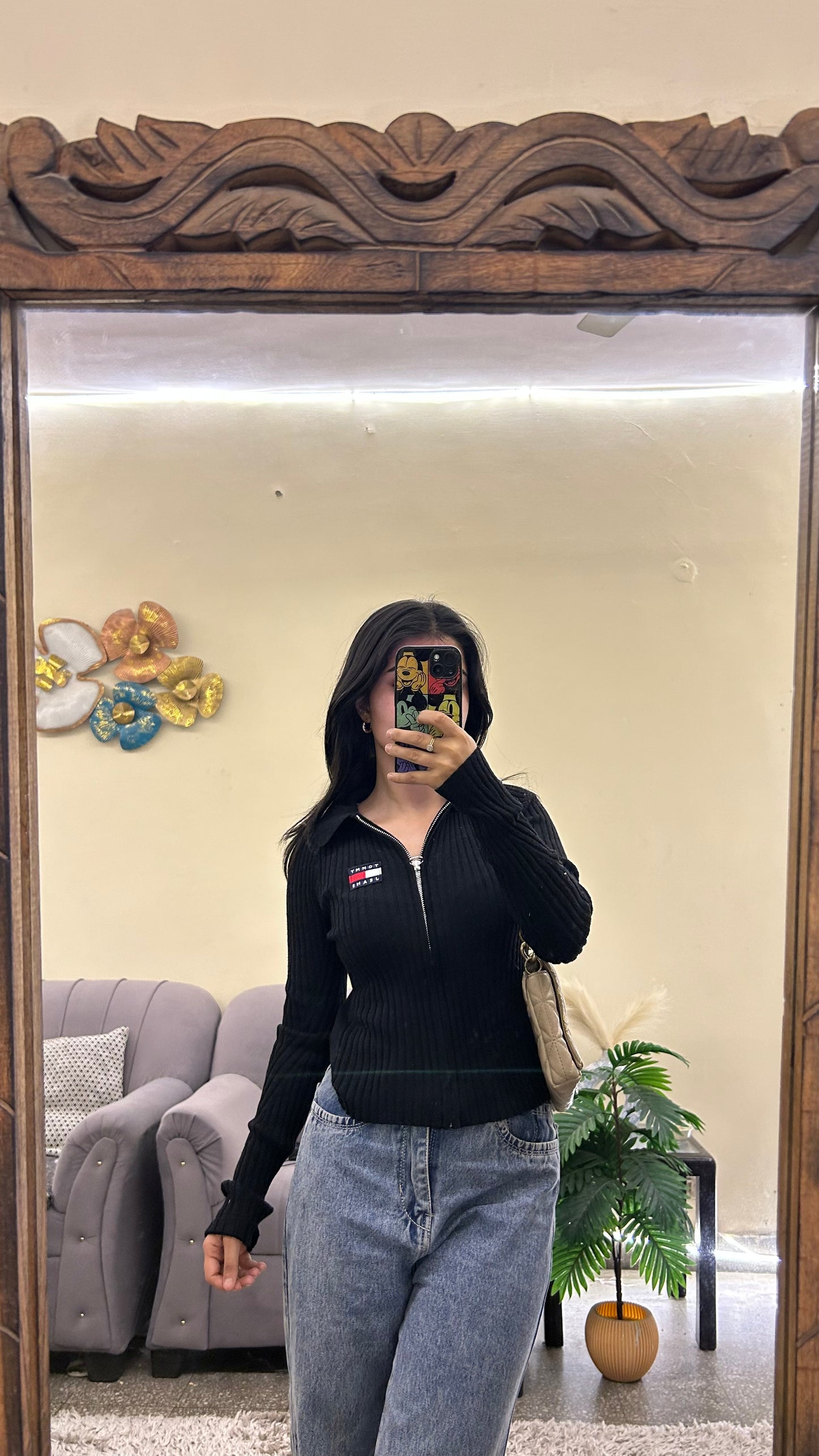 Tommy zippertop thrifted xs-s