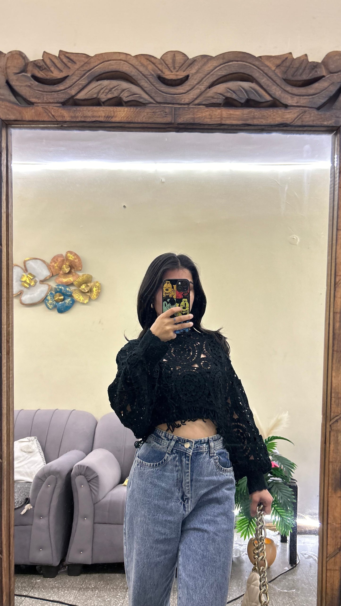 Crochet poncho top S-M
