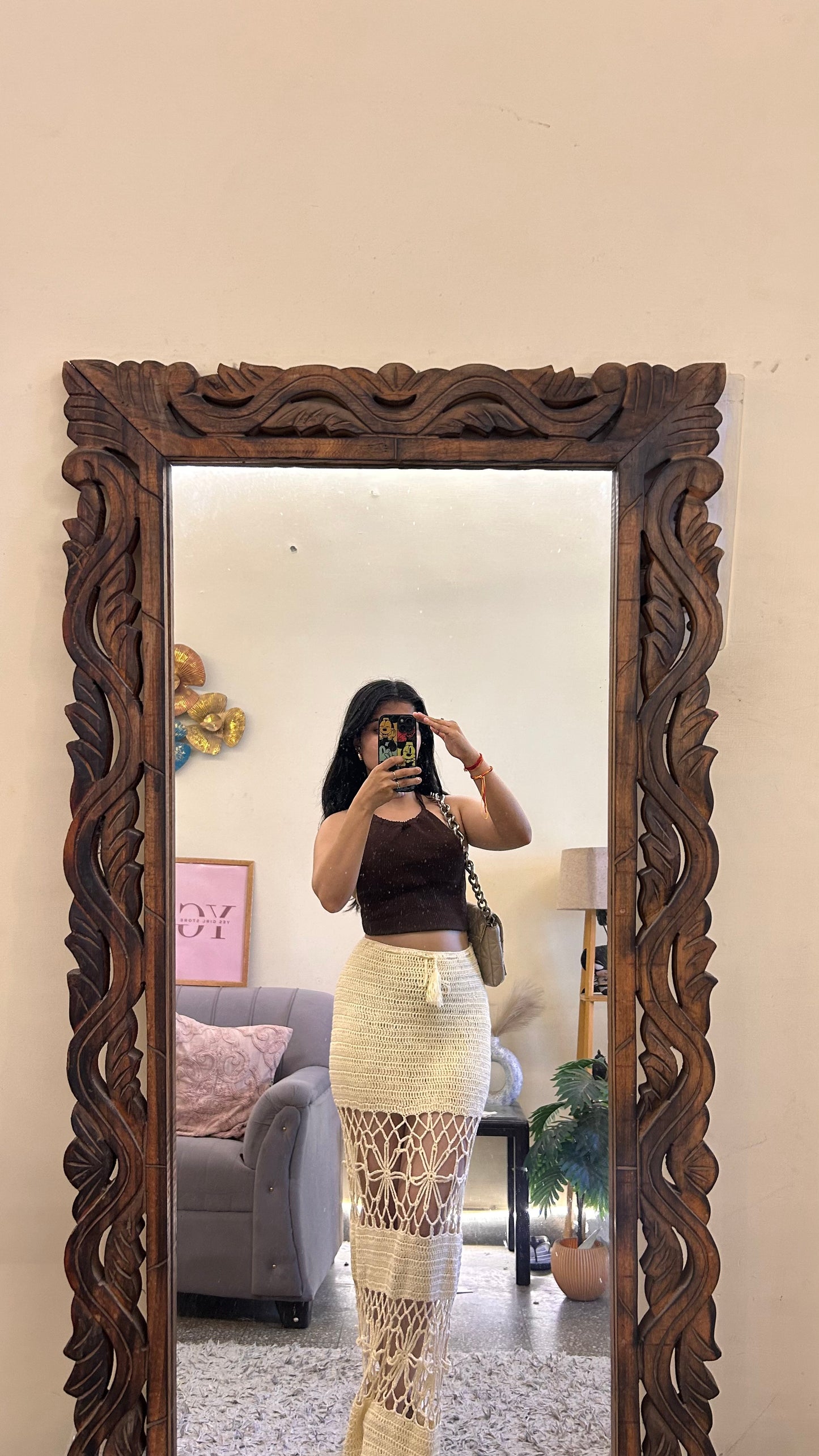 35)crochet skirt with layer waist 26-28 L-41