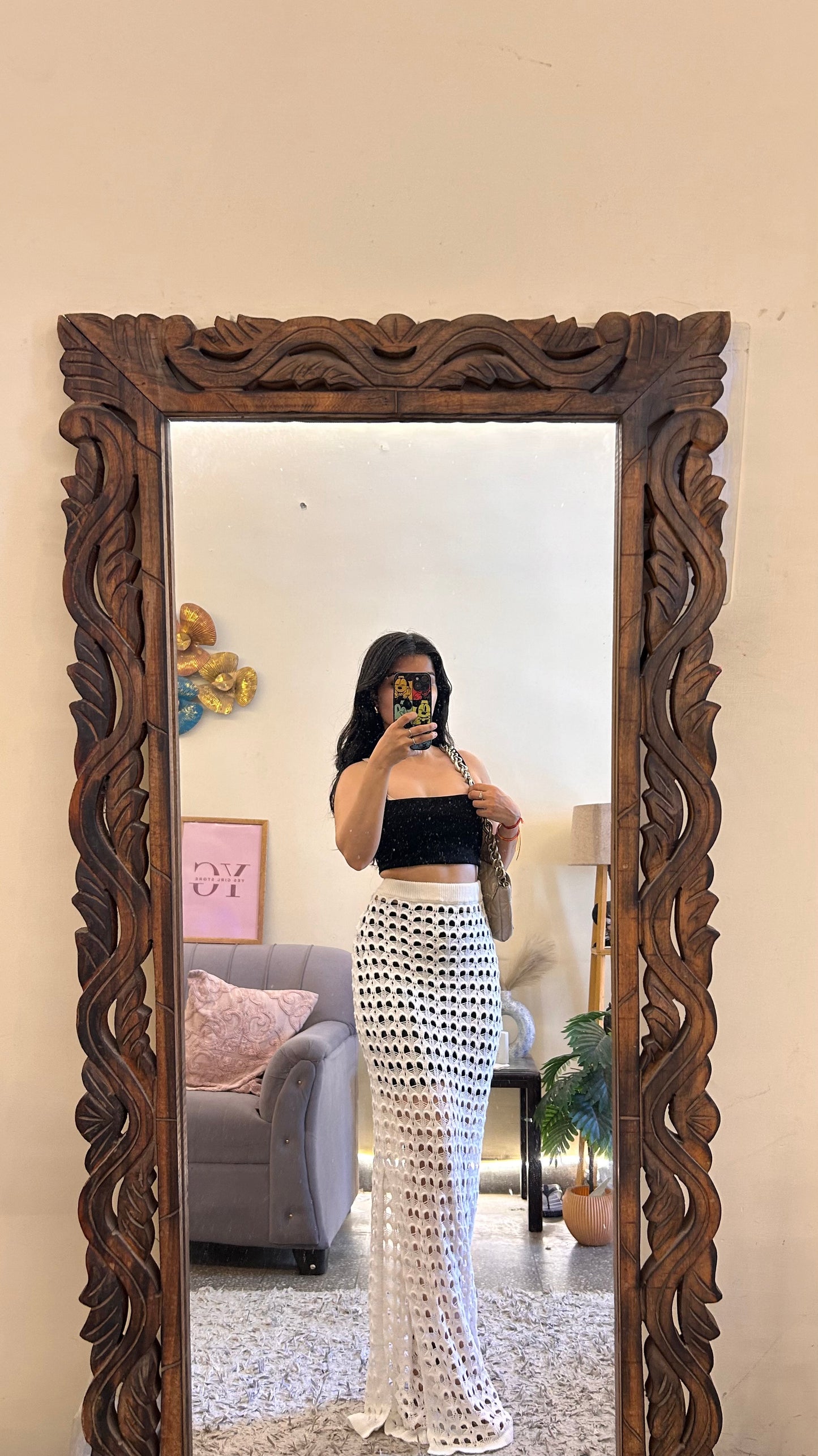 50)crochet skirt without layer waist 26-30 L-43