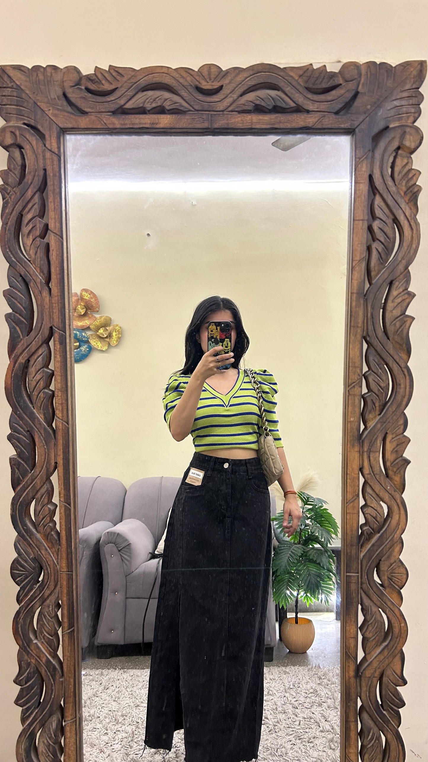 100) korean skirt 28 waist /l:35