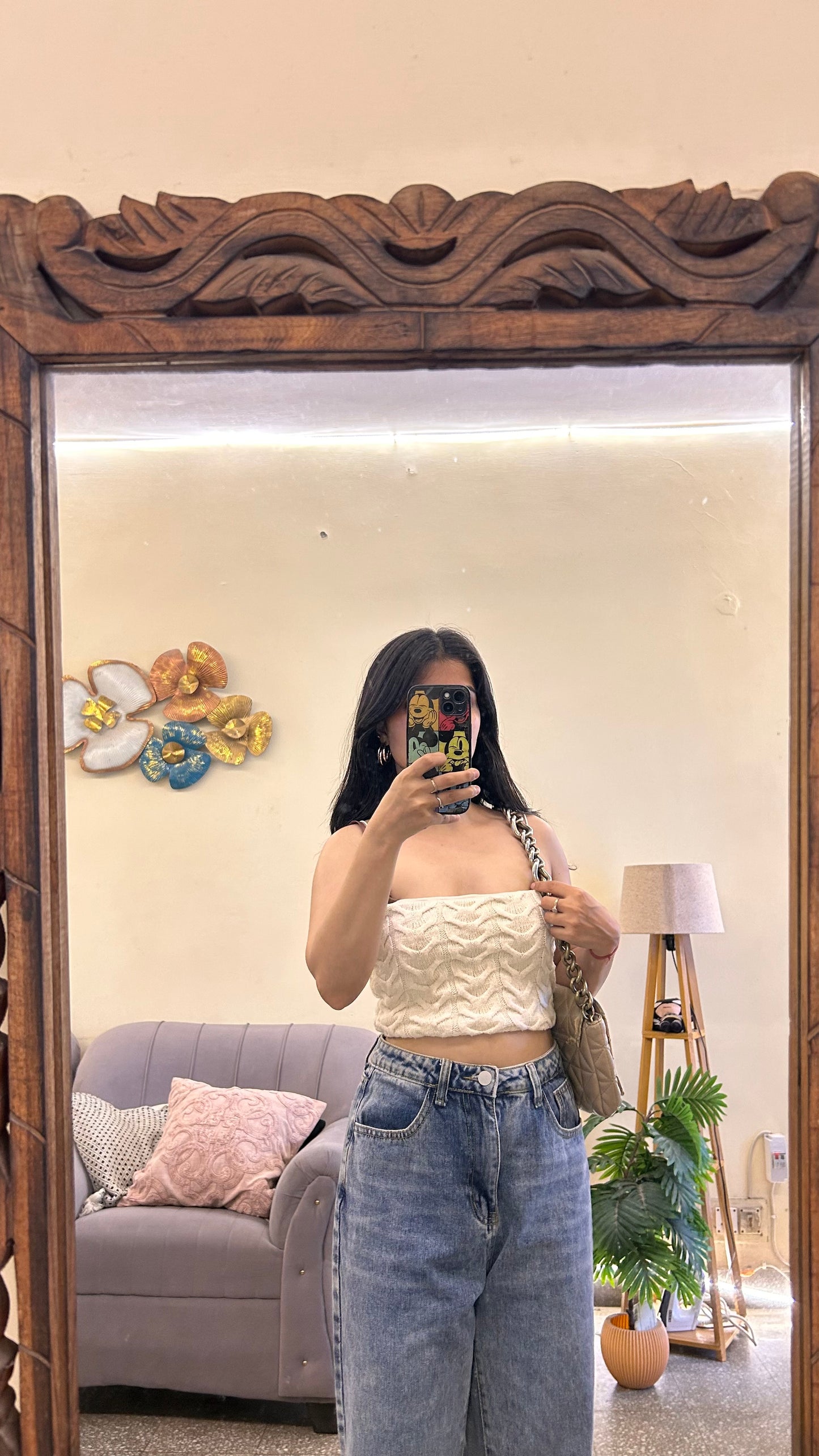 102) thrifted cute top 30-32 bust