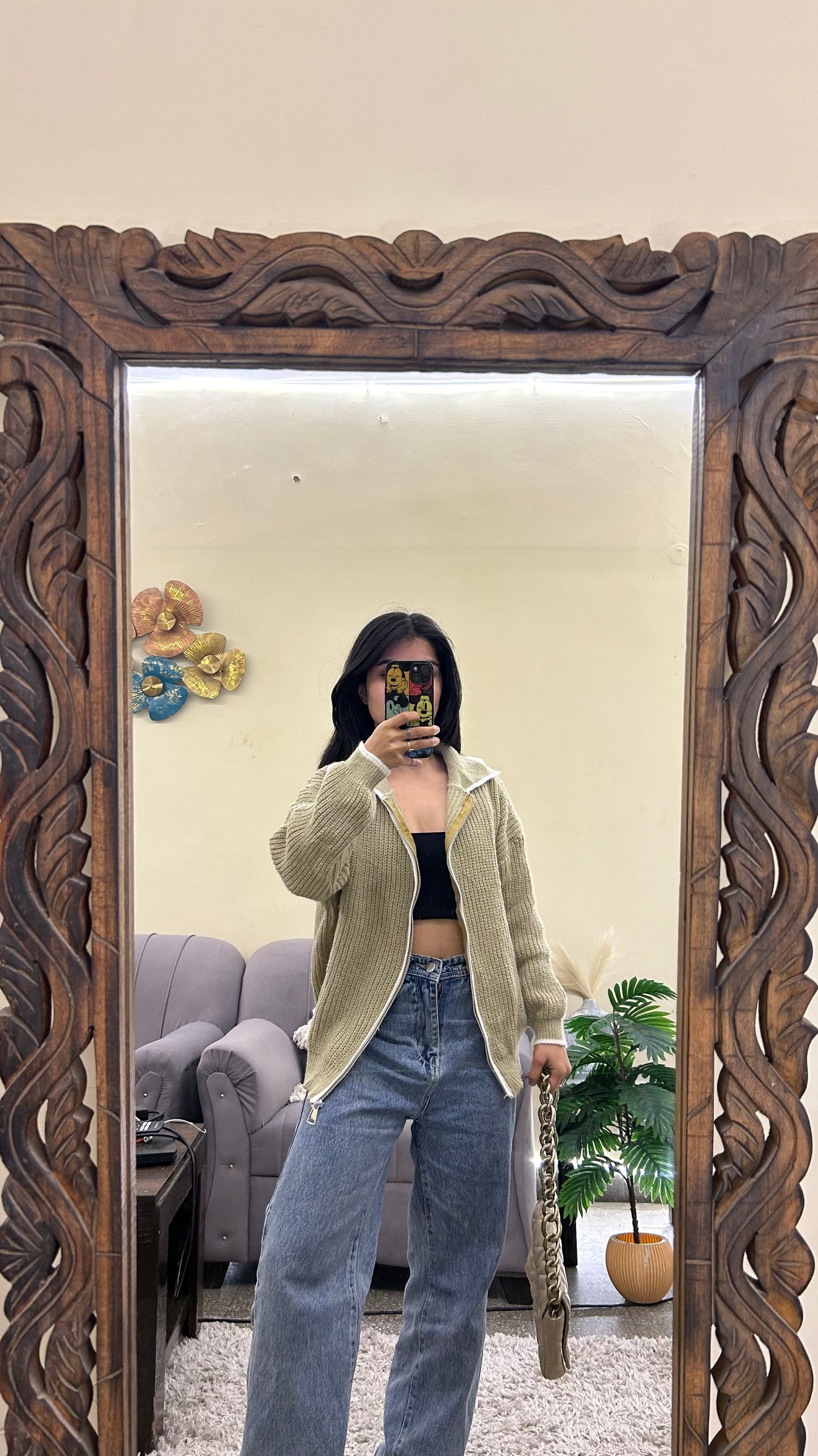 Zipper sweater thrifted