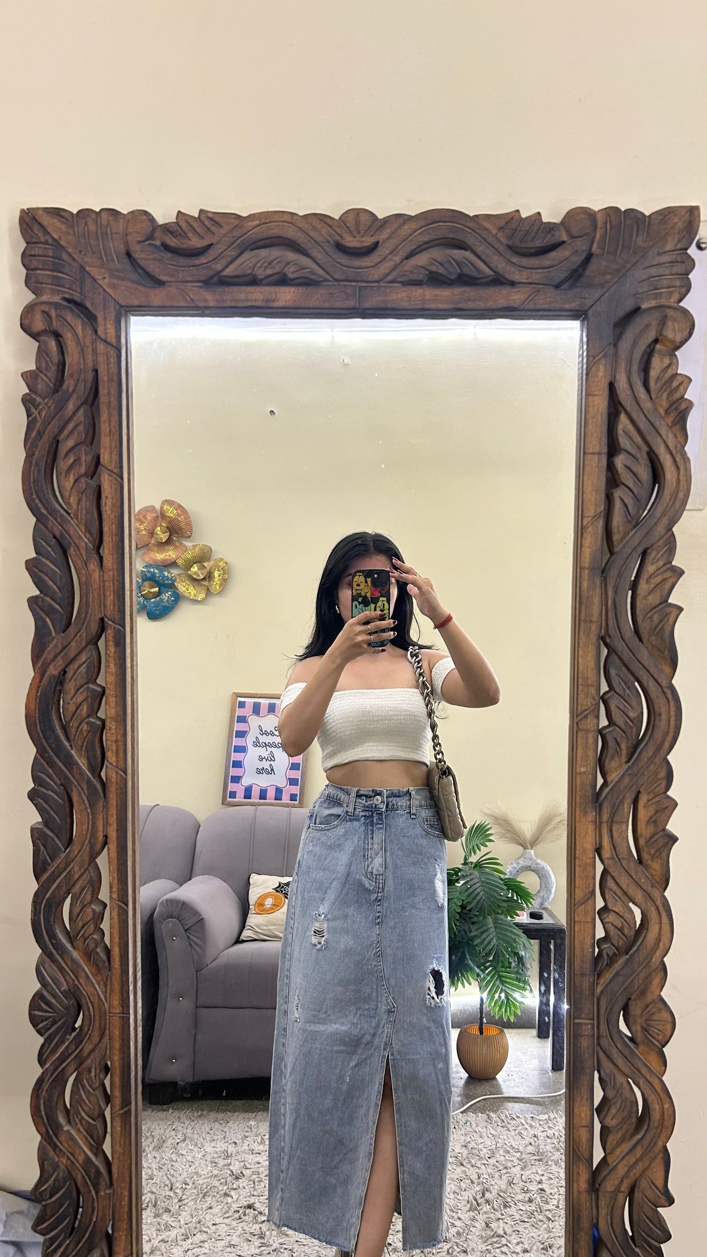 51) Korean skirt 26-28 waist/l:32