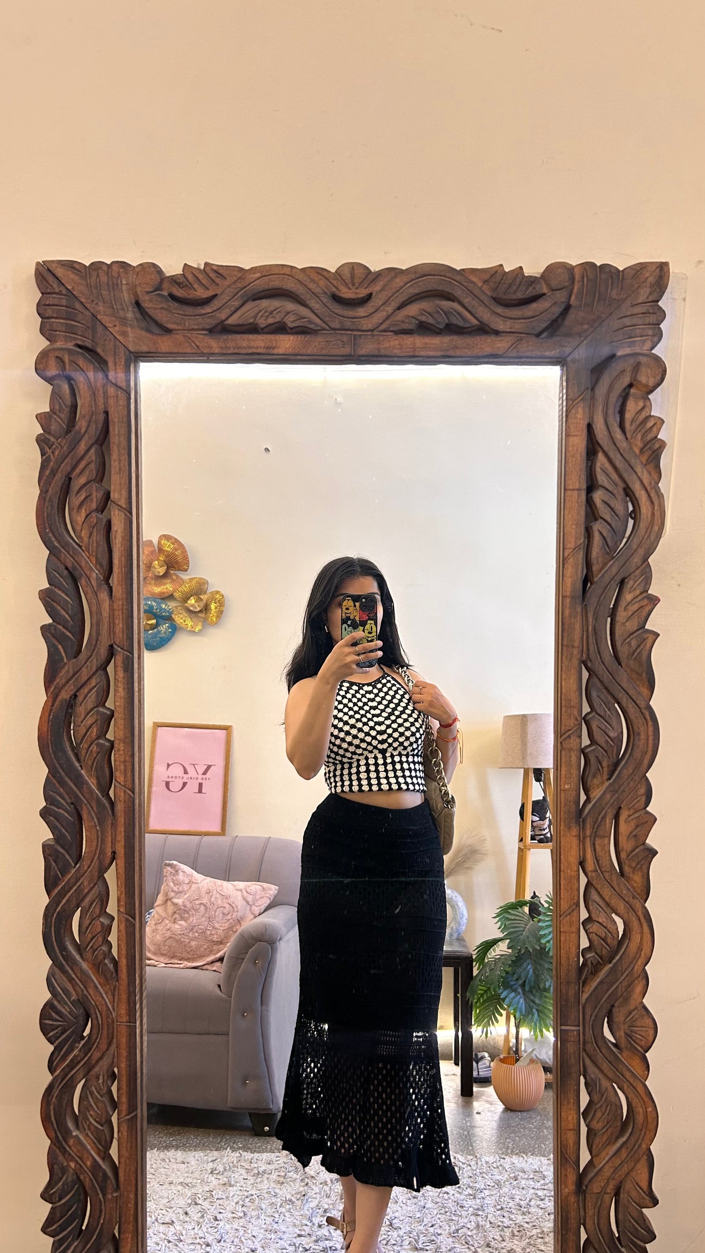 58)crochet skirt with layer waist 24-28 L-32