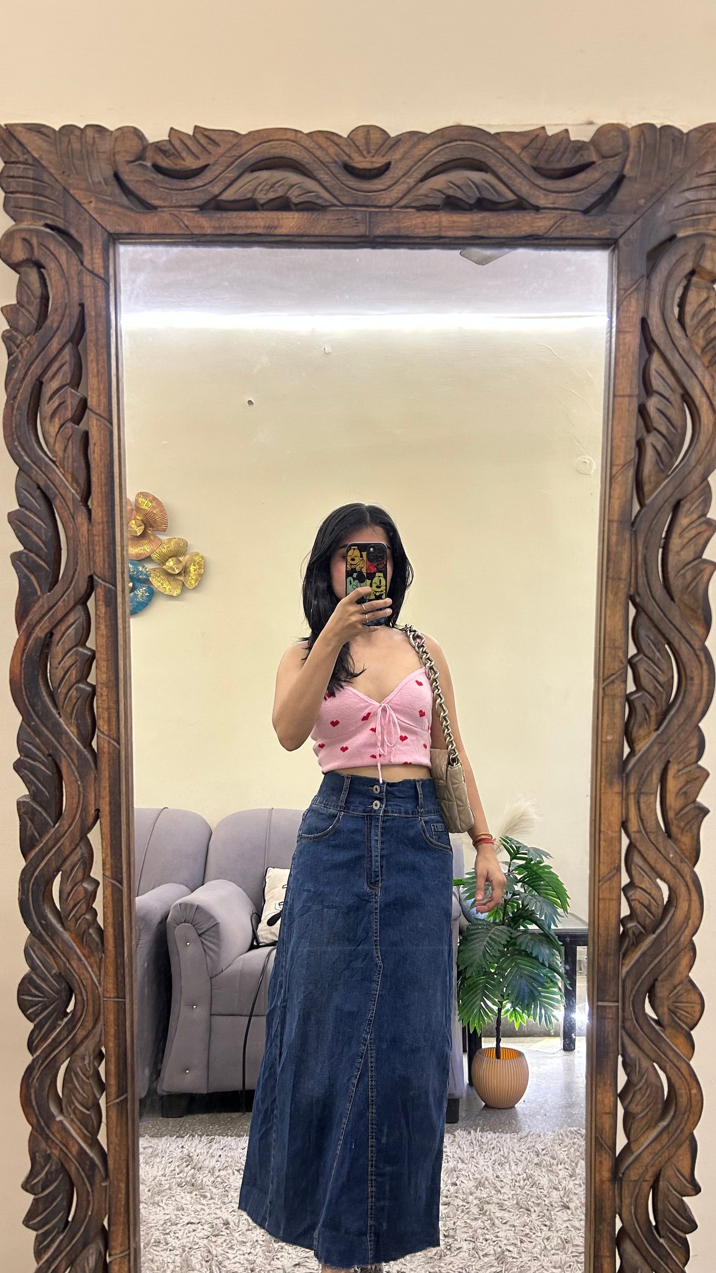 56) korean skirt 30-32 waist( elastic)/l:32