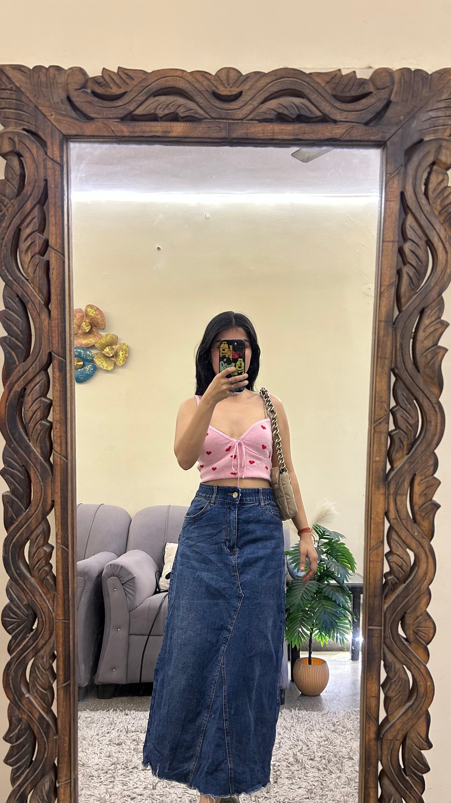 62) korean skirt 32-33 waist/l:29