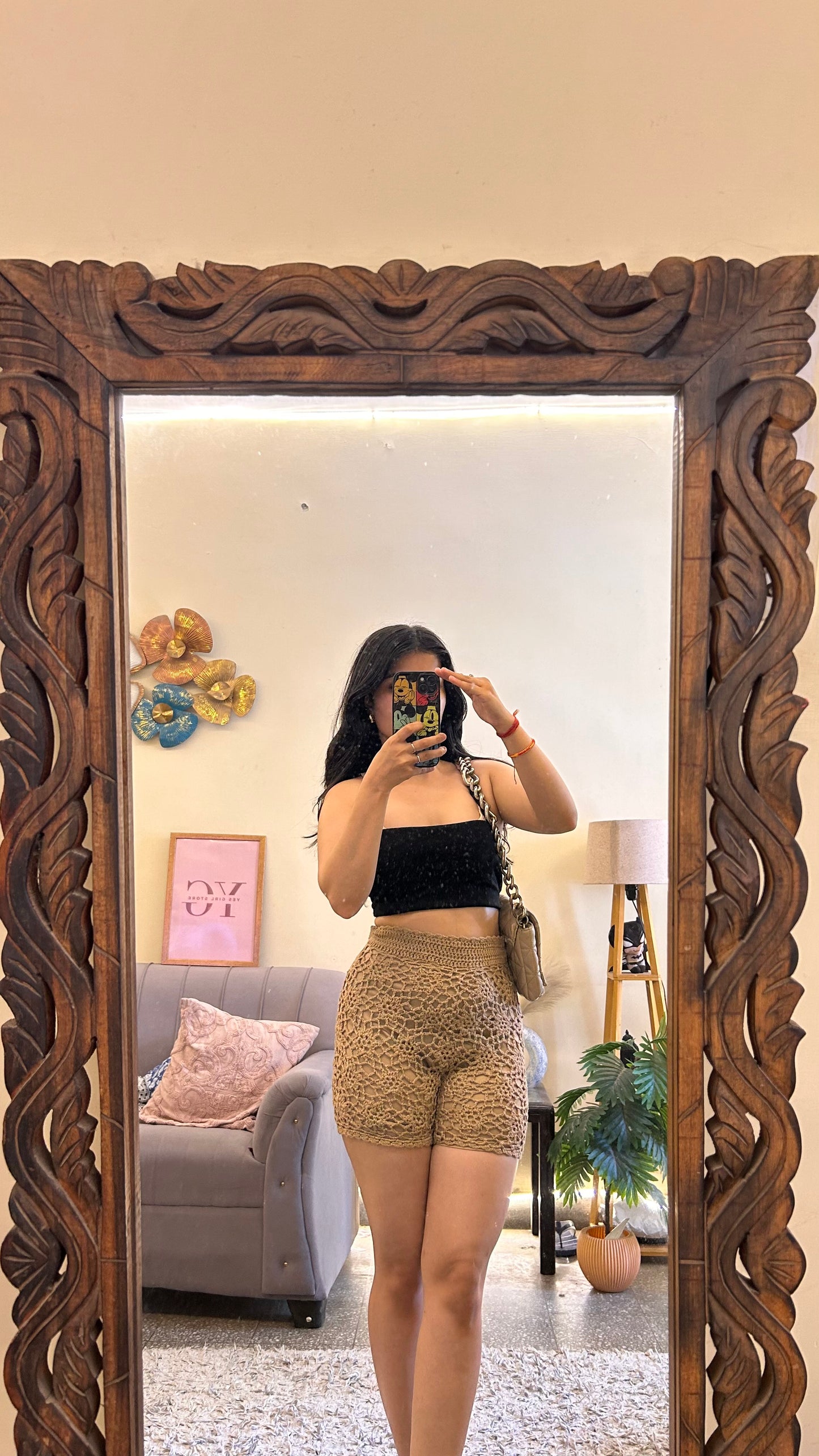 52)crochet skirt with layer waist 24-26 L-15