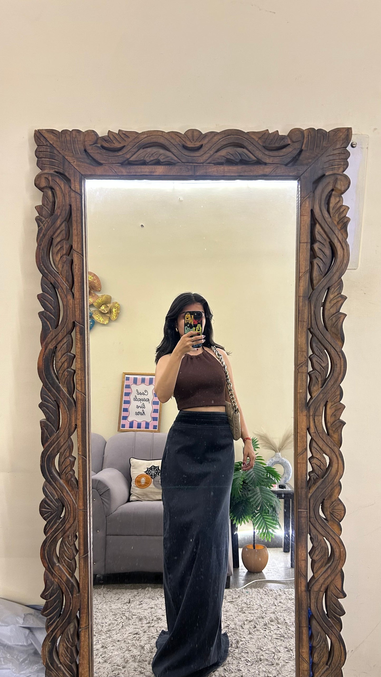 66) Korean skirt 32-34 waist/l:41