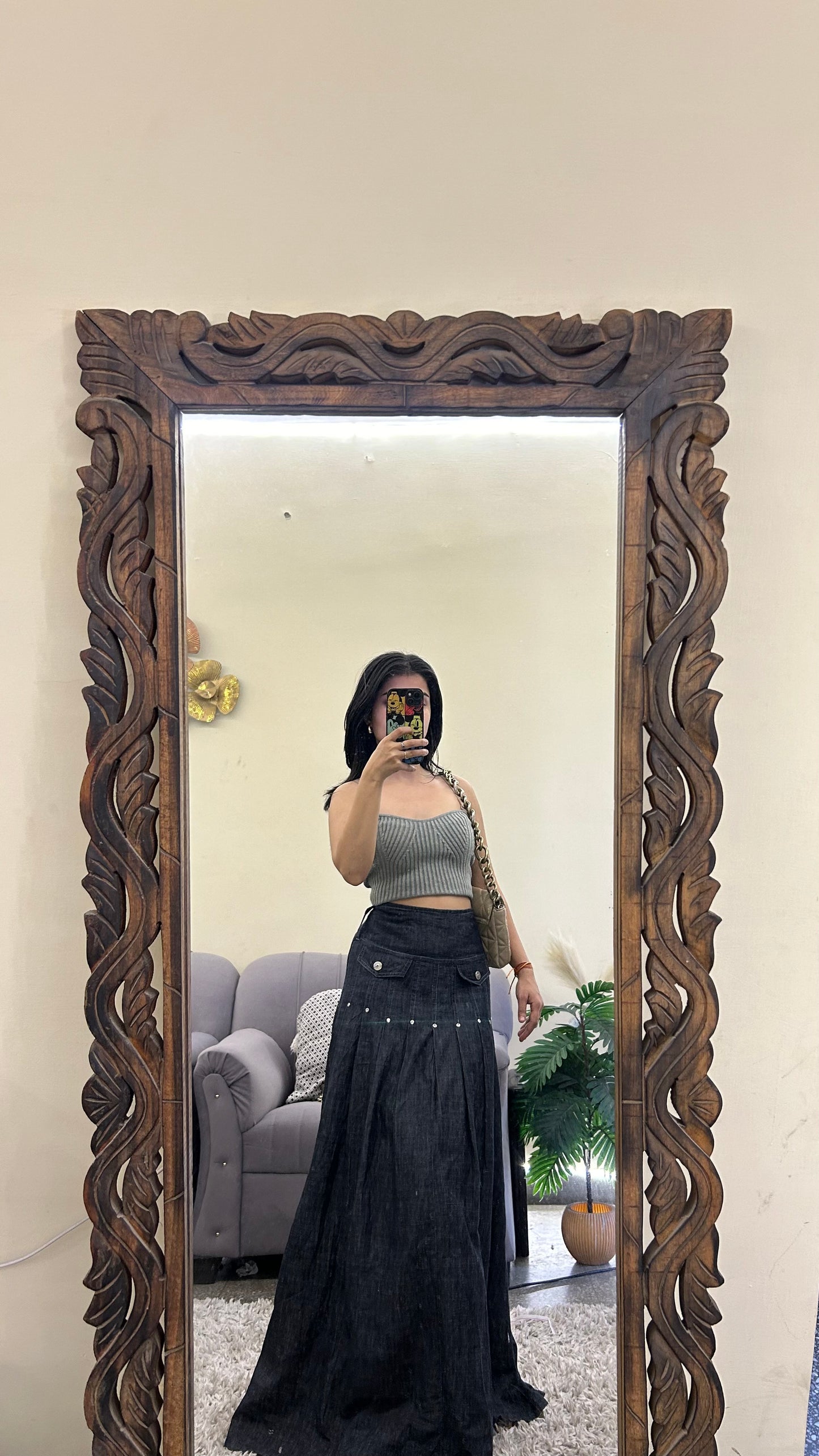 3) Korean skirt 28waist/l:40