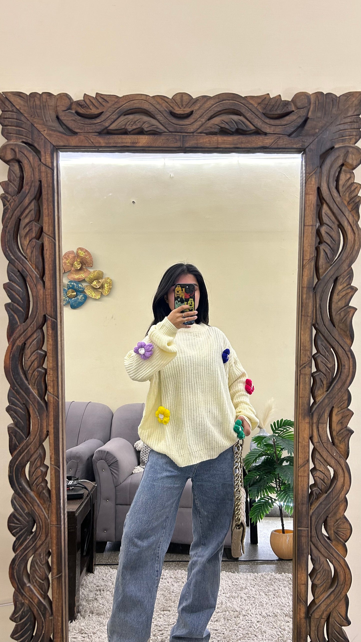Flower sweater S