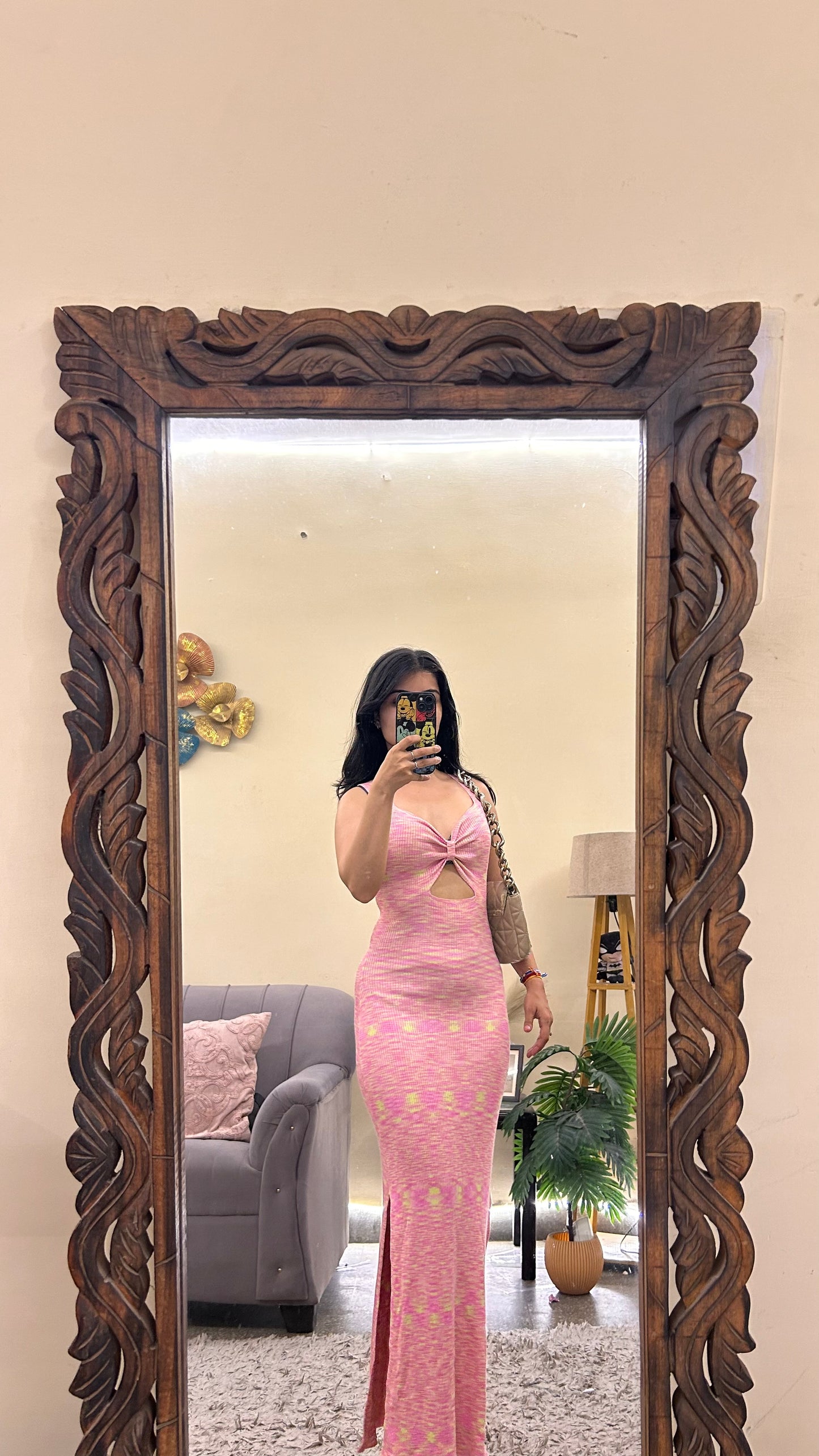 19) cute dress bust-32-34 / L -56