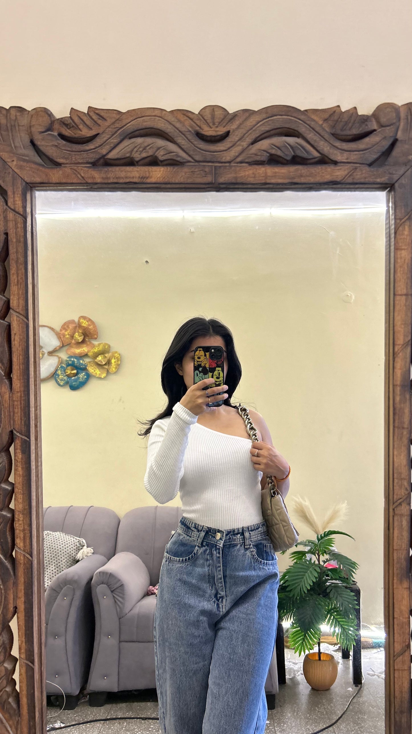 One shoulder top 34-36