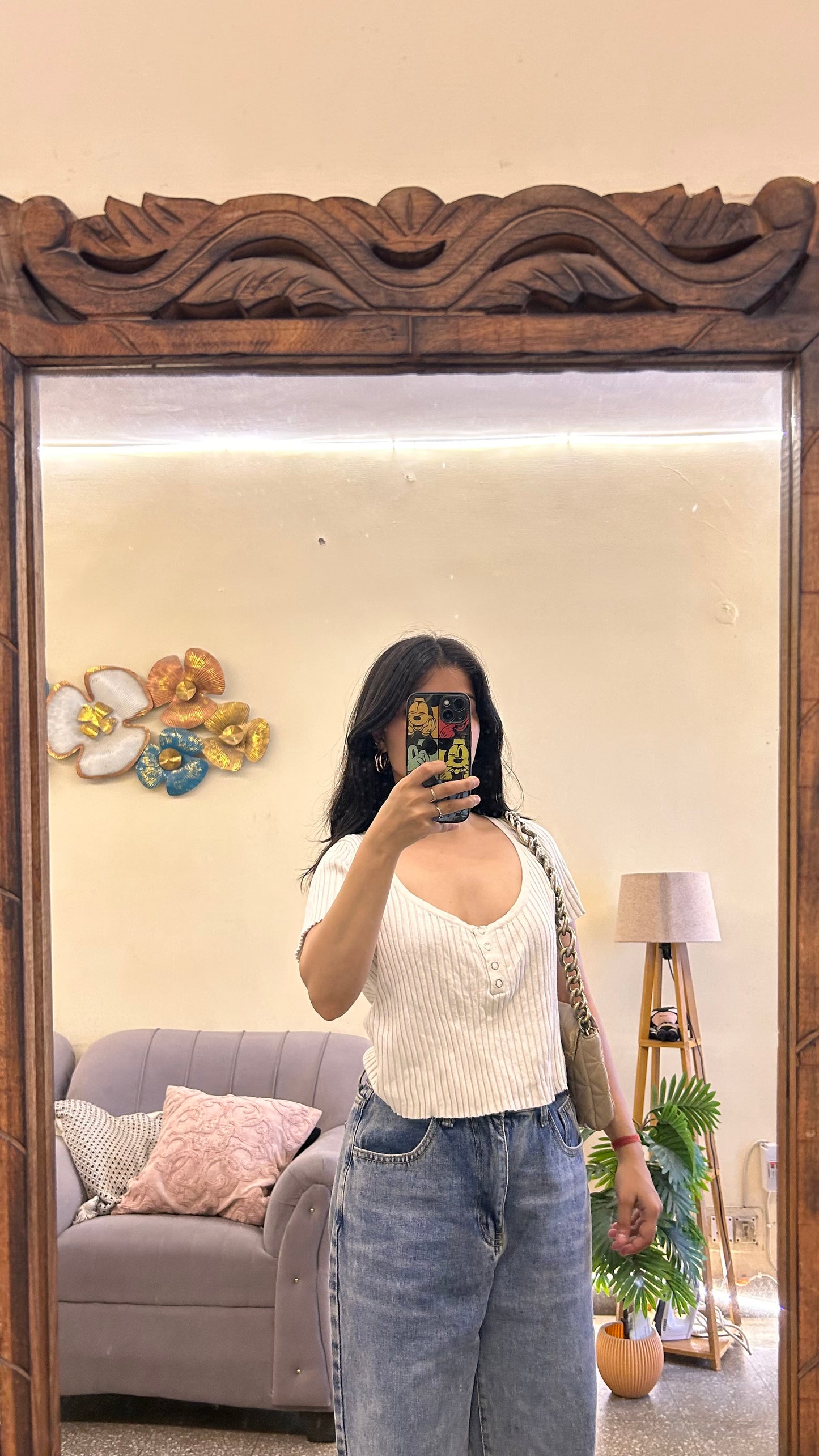 103) thrifted cute top 34-36 bust