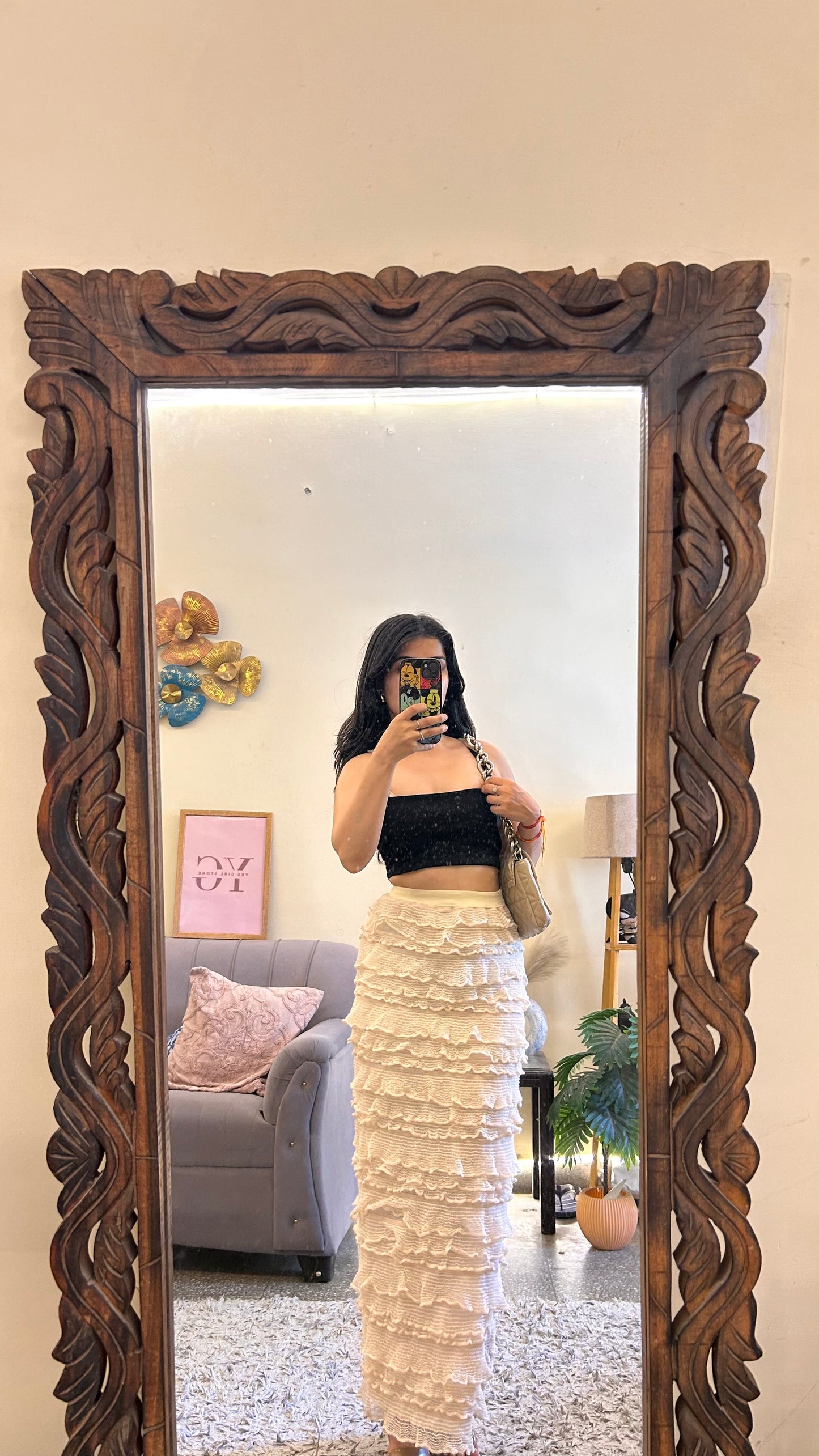 47)crochet skirt with layer waist 26-28 L-38
