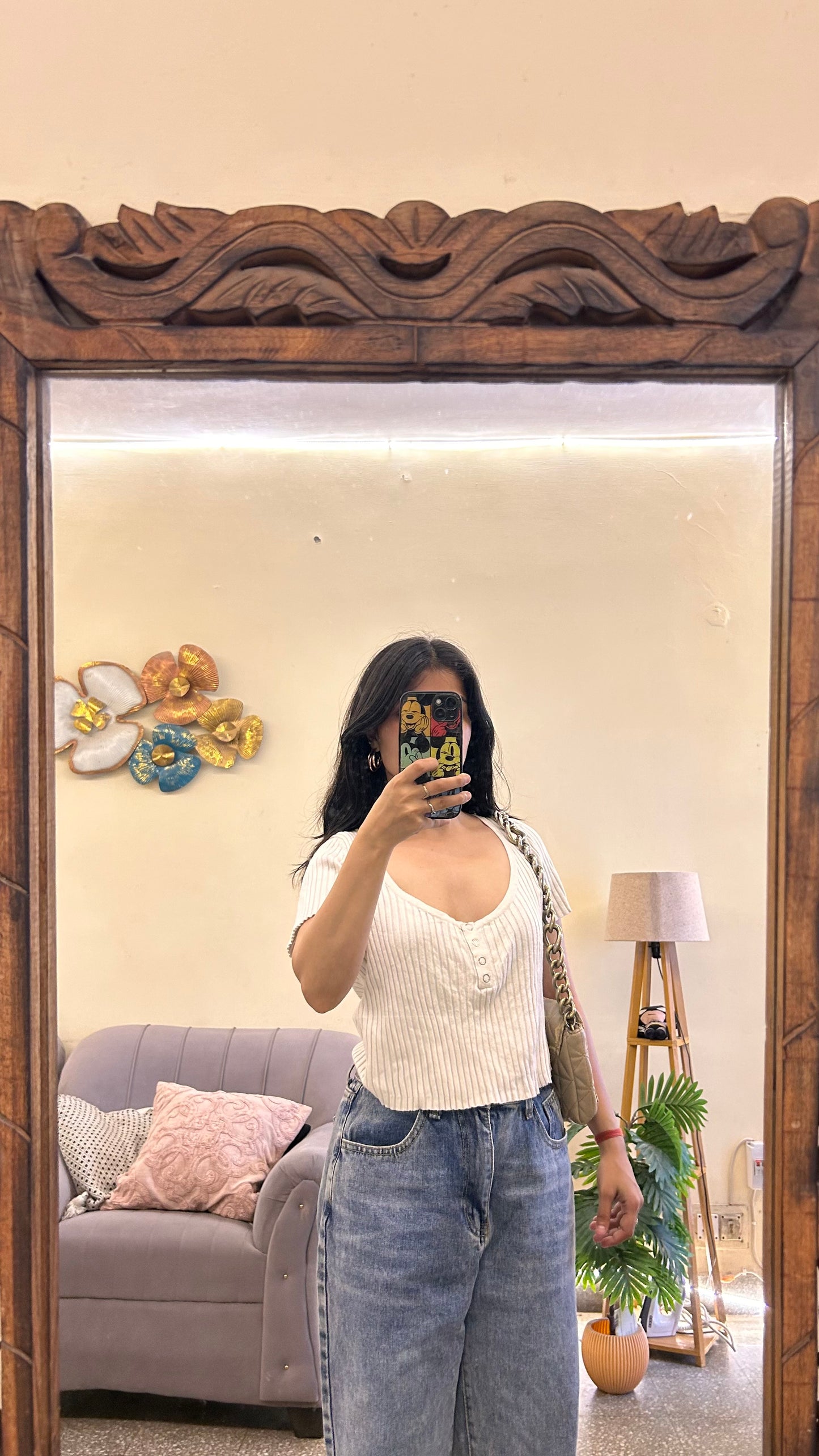 103) thrifted cute top 34-36 bust
