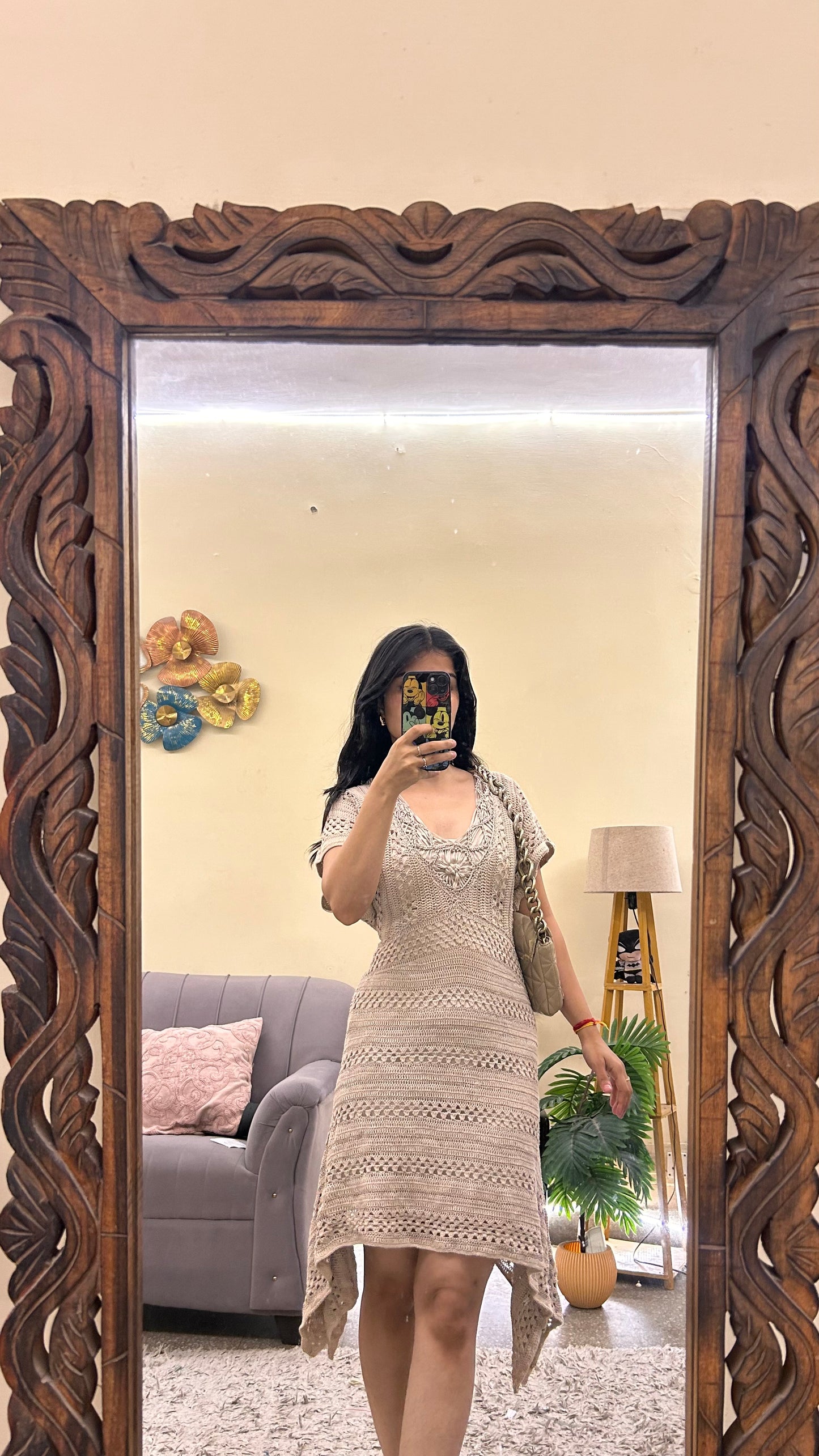 107} cute short dress bust- 34 / L -35