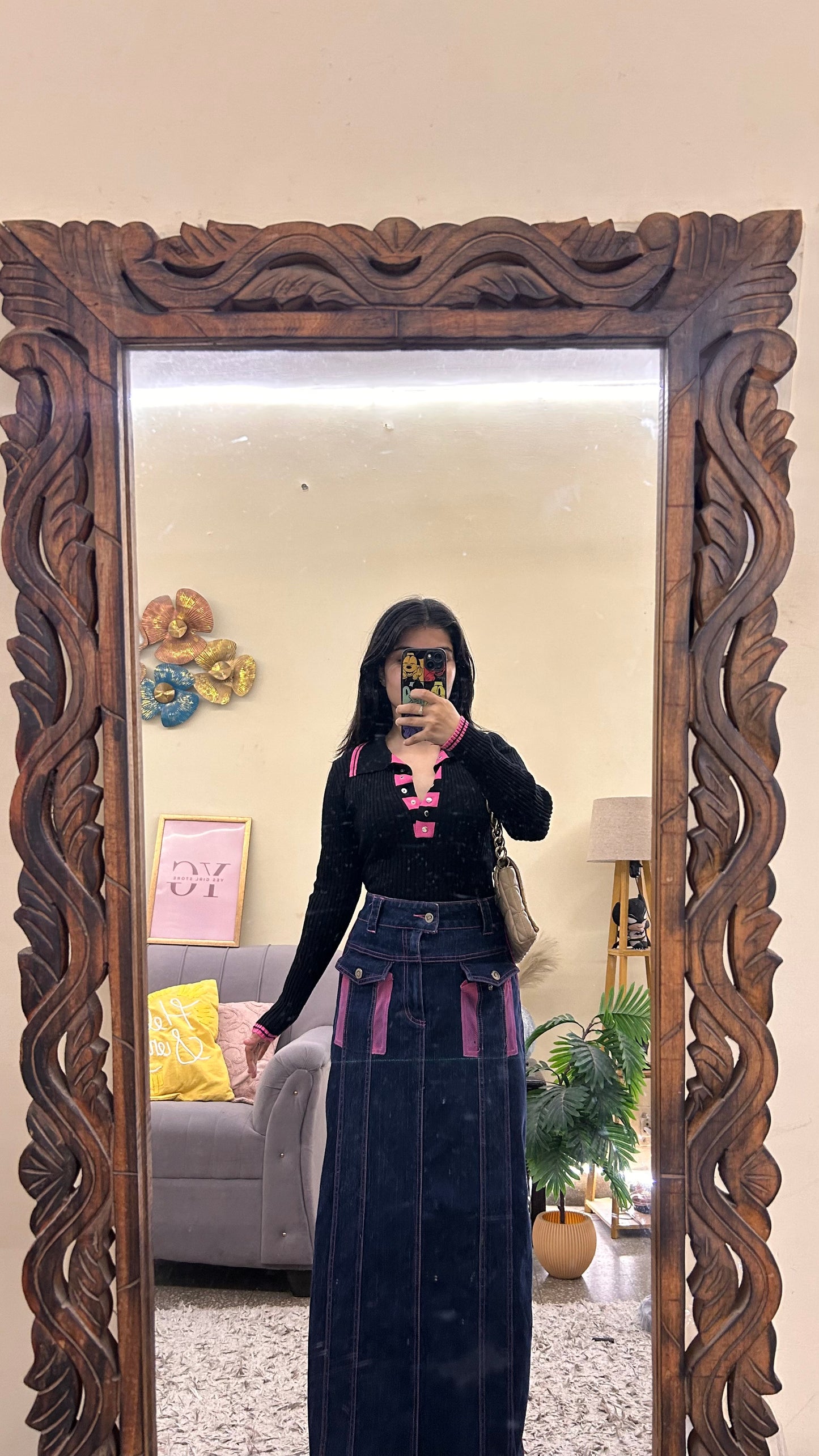 50) Korean skirt 34 waist/l:37