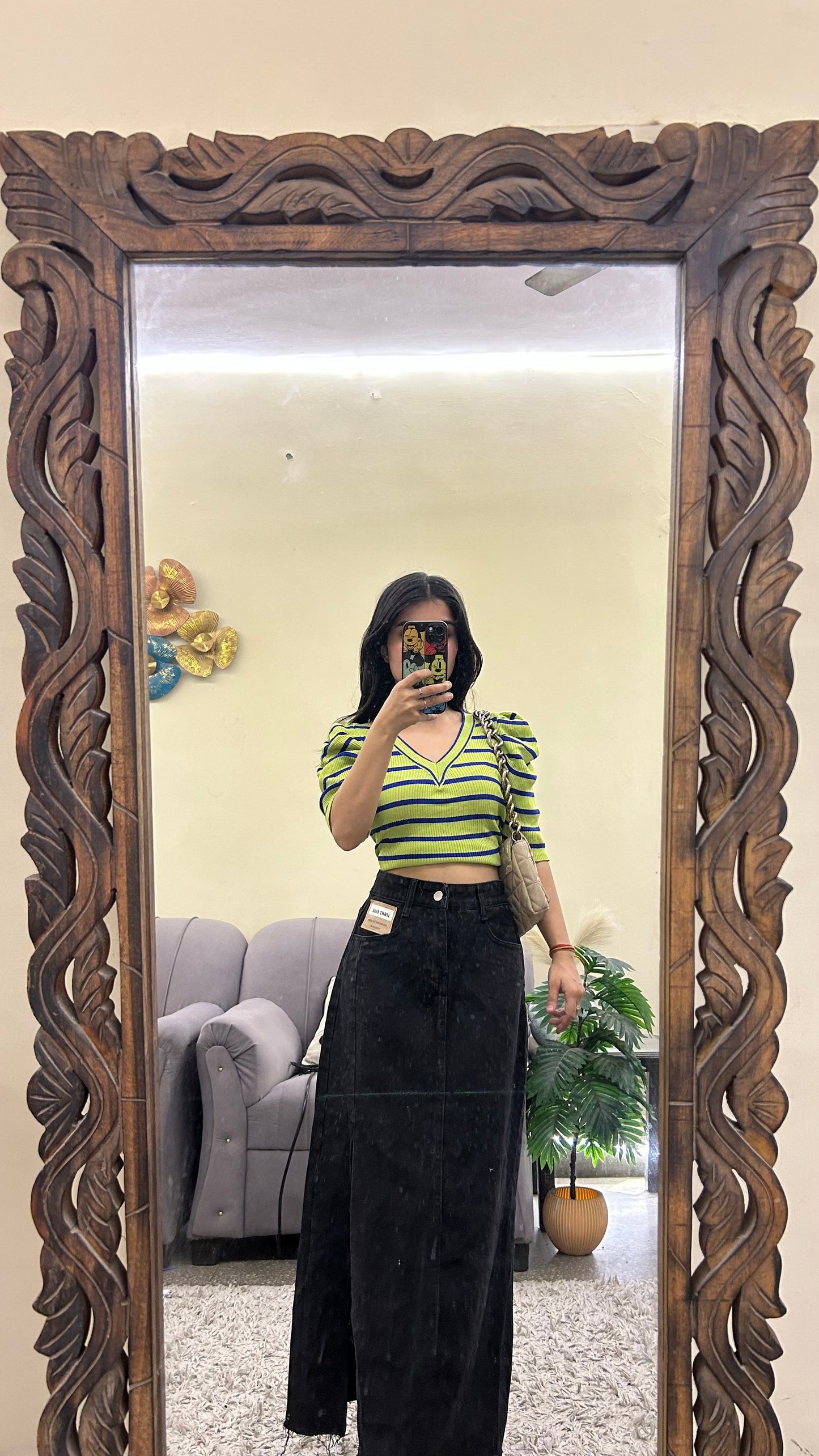 100) korean skirt 28 waist /l:35