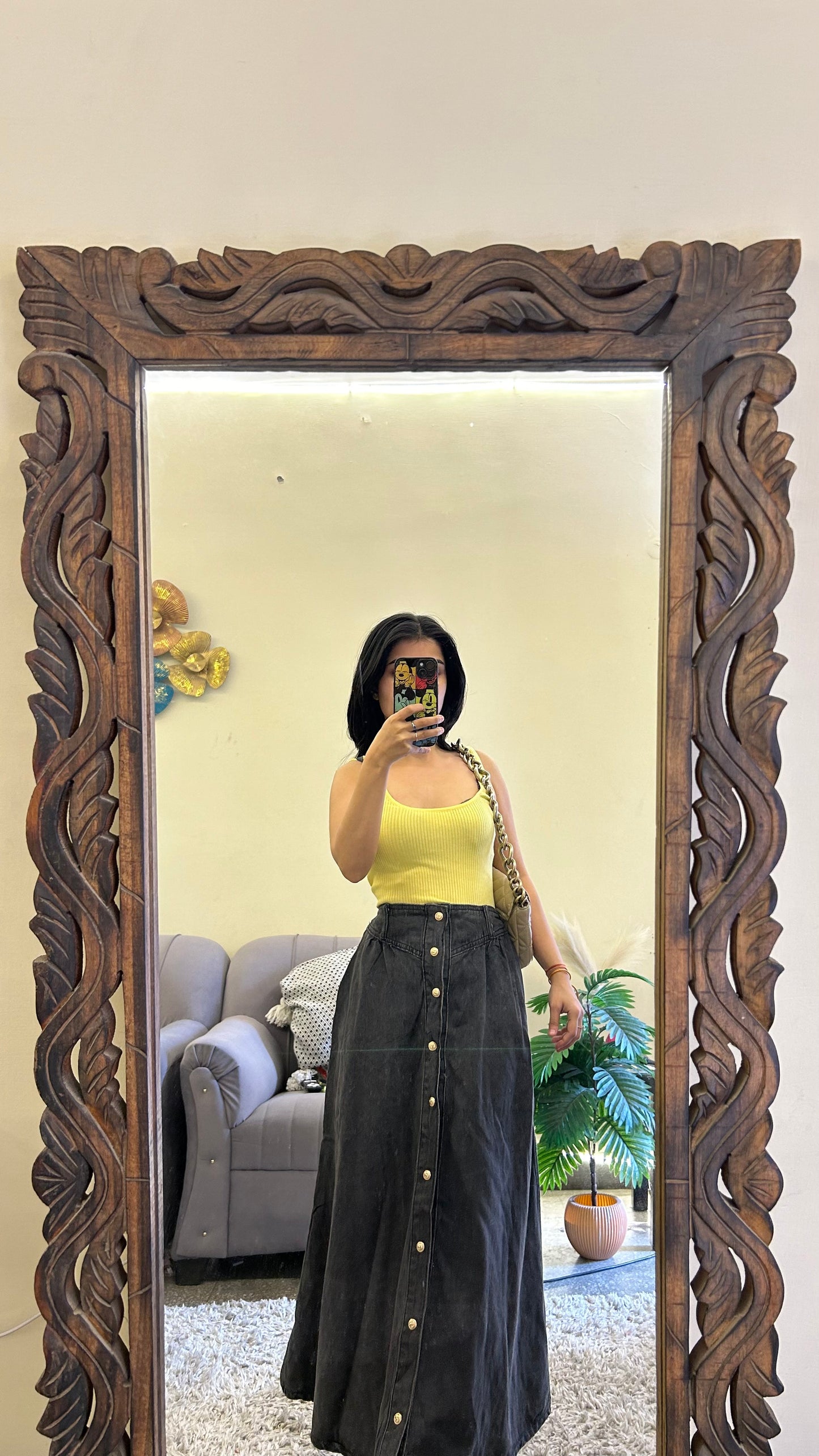 54)Korean skirt 26-28 waist/l:31