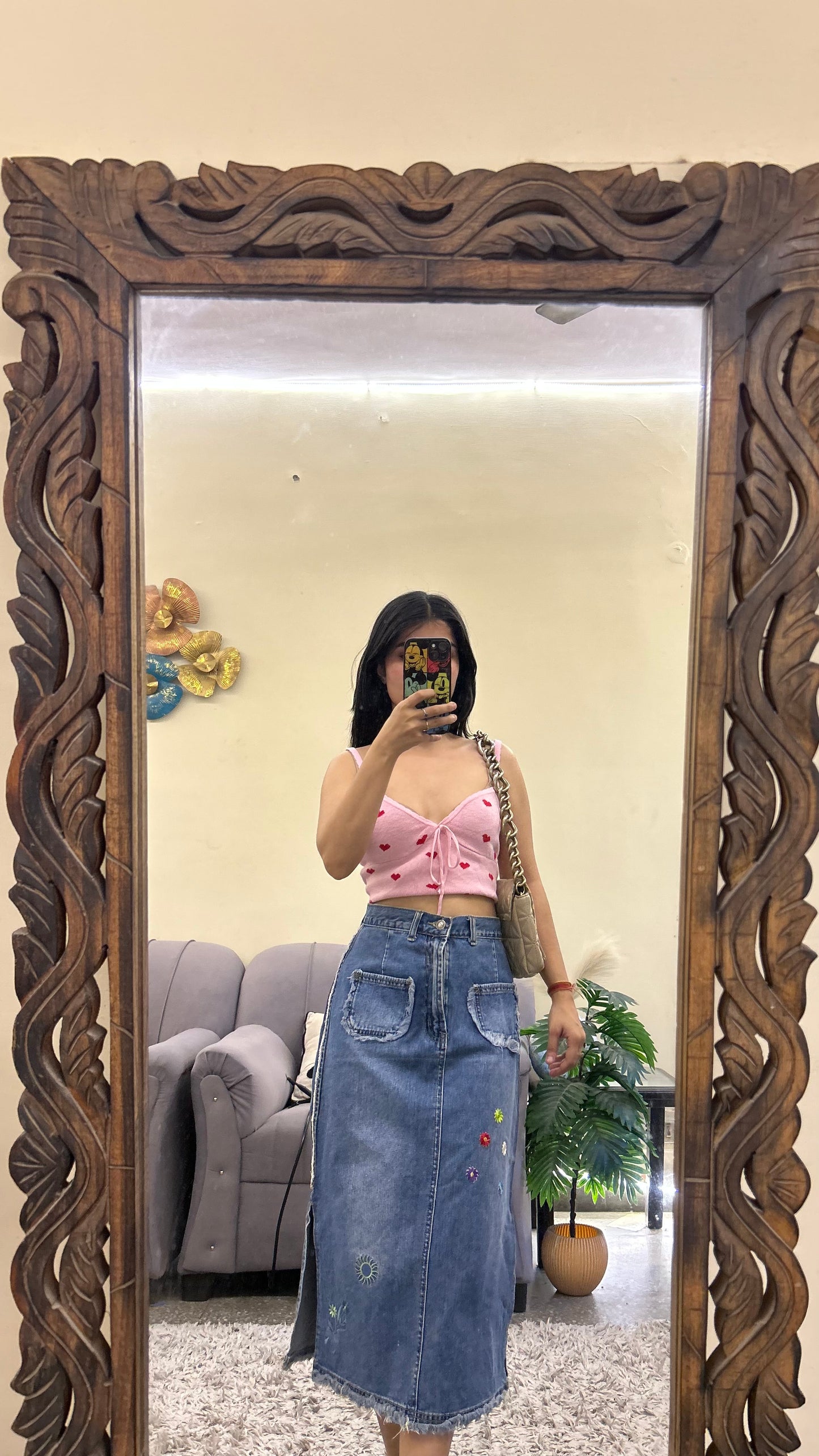 70) korean skirt 27 waist/l:26