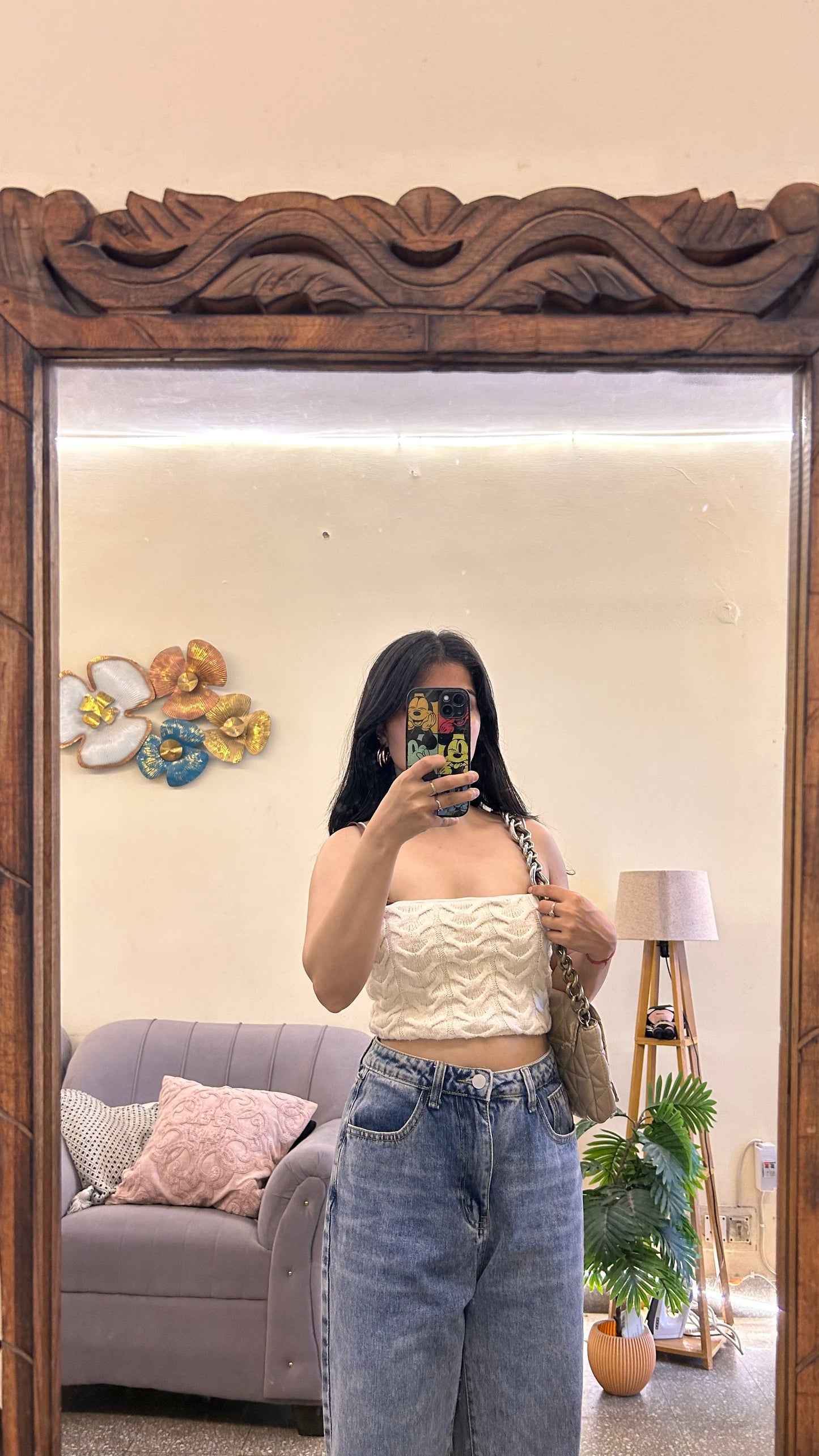 102) thrifted cute top 30-32 bust