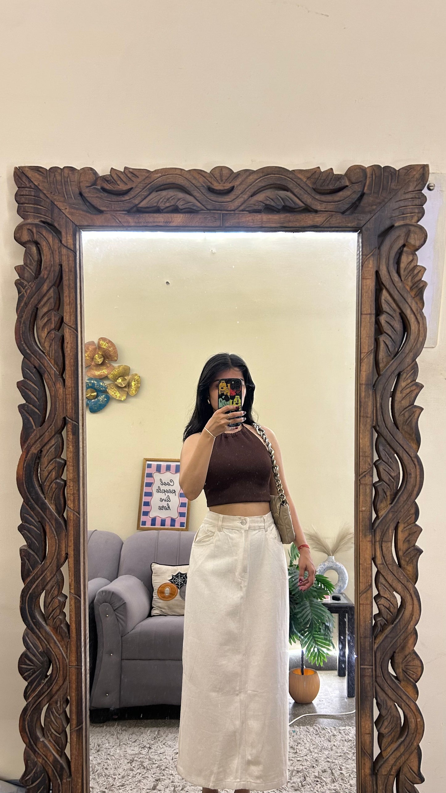 64) Korean skirt 30-31 waist/l:31