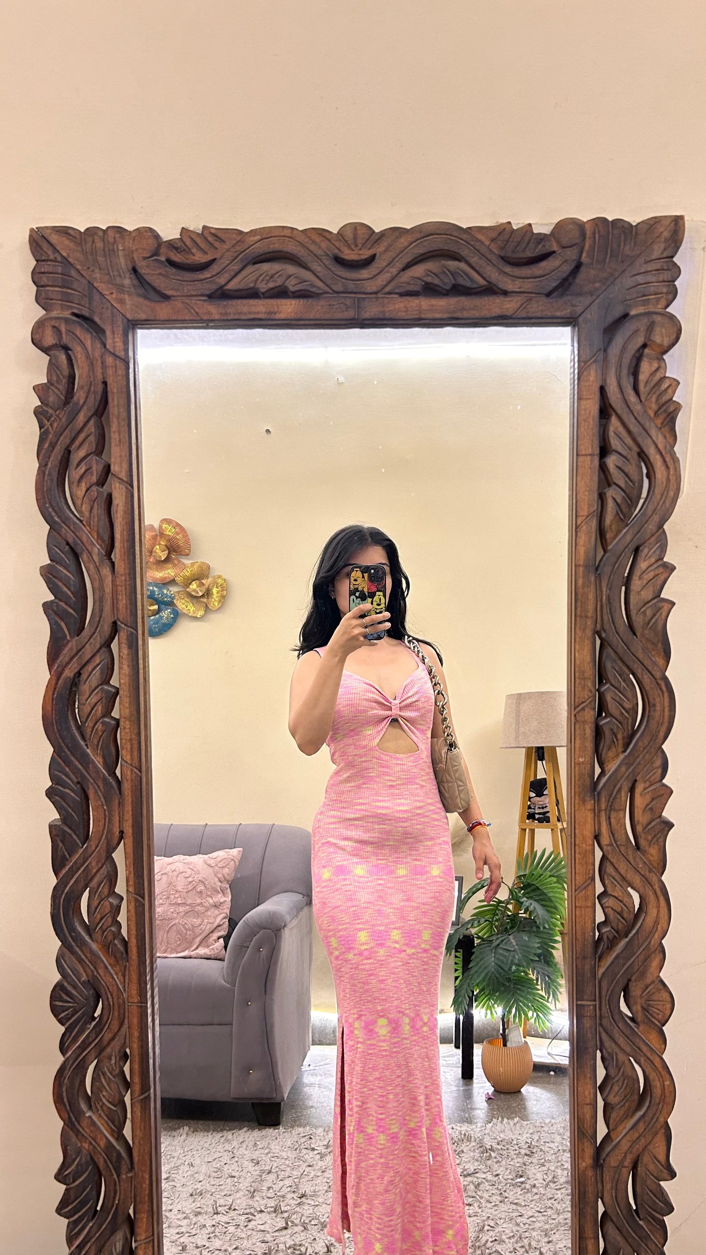 19) cute dress bust-32-34 / L -56