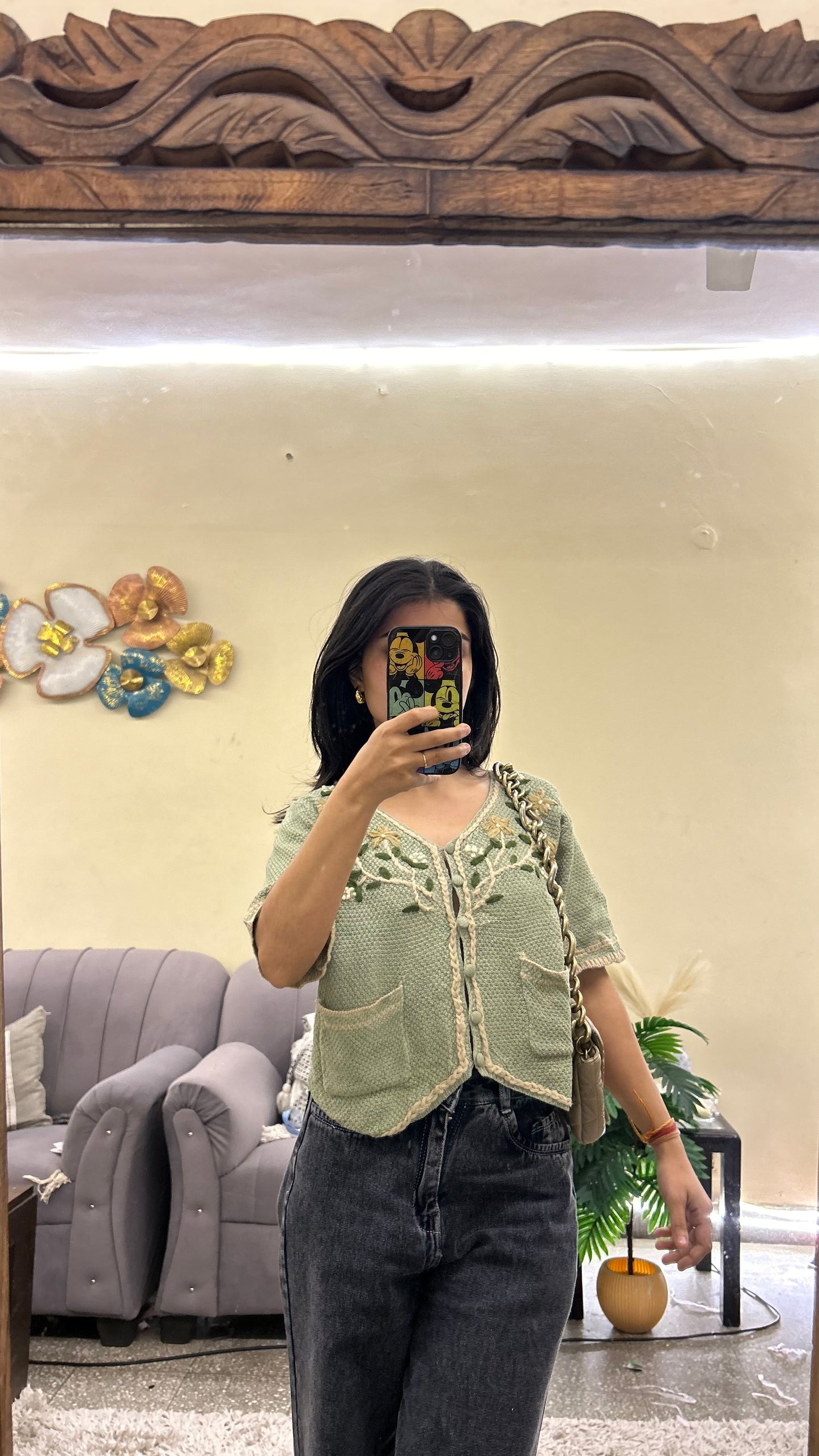 3d flower top S-M