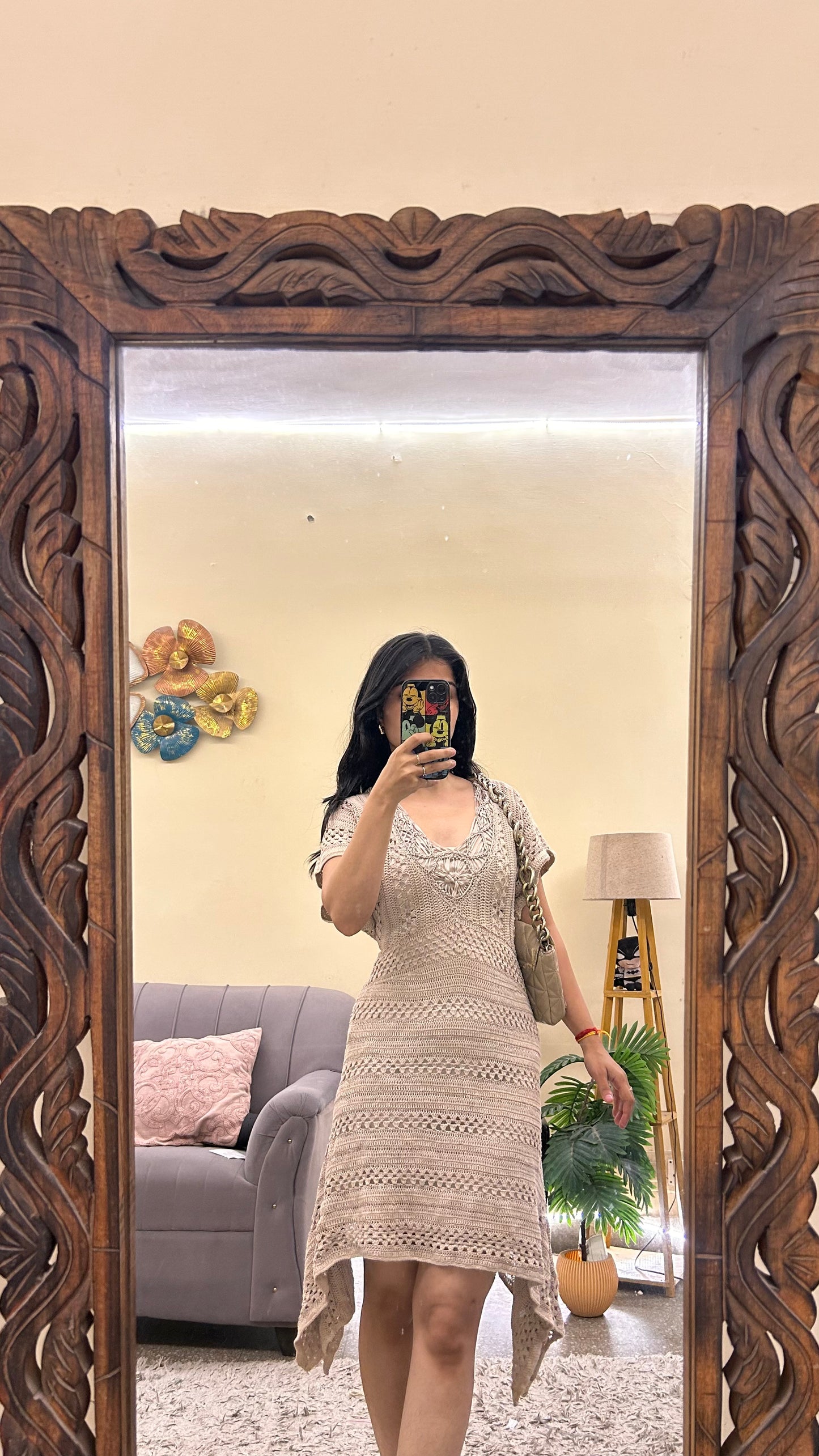 107} cute short dress bust- 34 / L -35