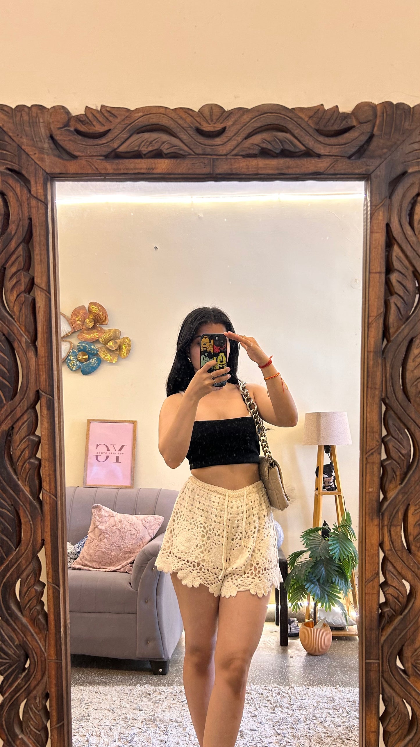 51)crochet skirt with layer waist 26-28 L-12