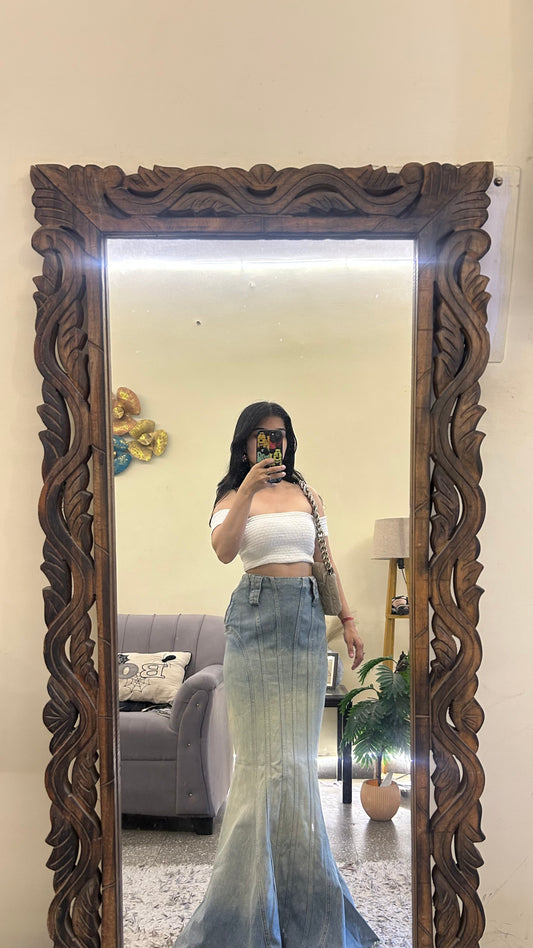 115) Fish cut vintage skirt 28 waist/l:42