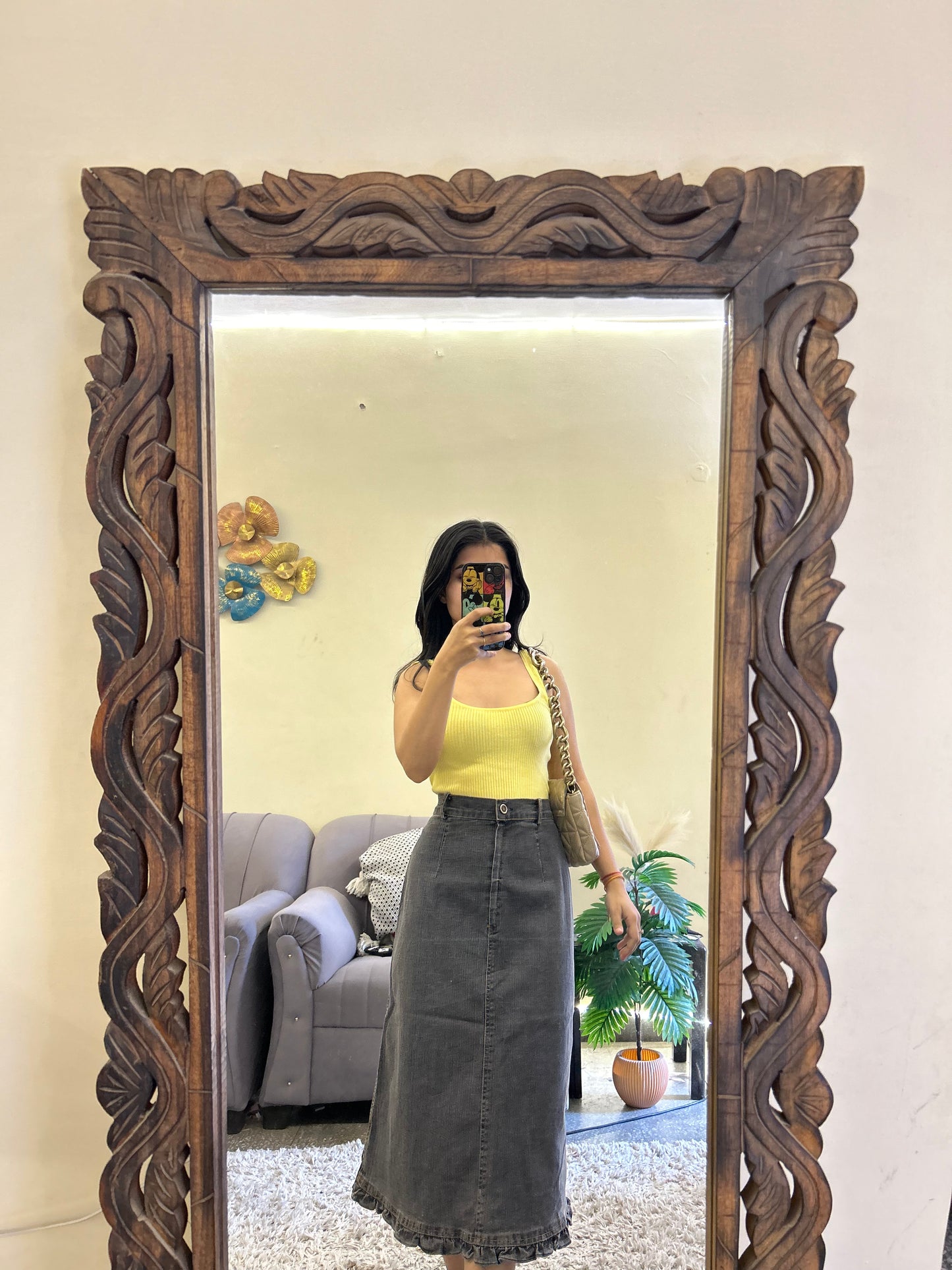 56) Korean skirt 28 waist/l:25