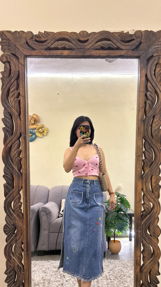 70) korean skirt 27 waist/l:26
