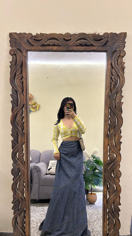 9) korean skirt 32 waist /l: 39