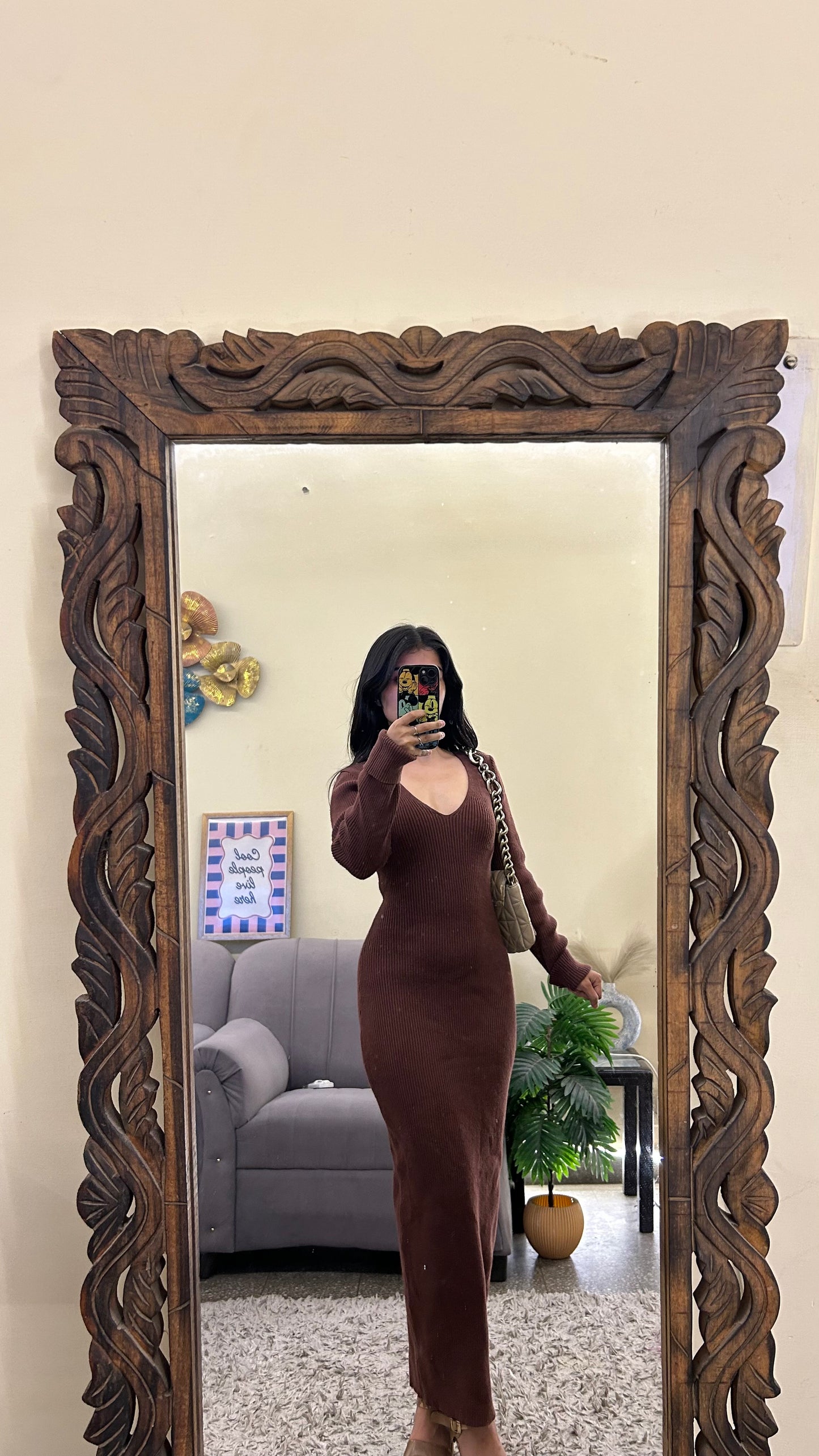 Cute dress 34-36 bust/l:49 ( thrifted )