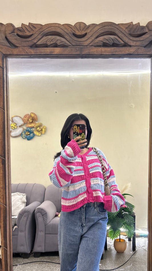 Warm crochet top M