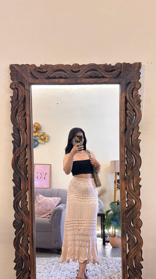 42)crochet skirt with layer waist 24-28 L-36