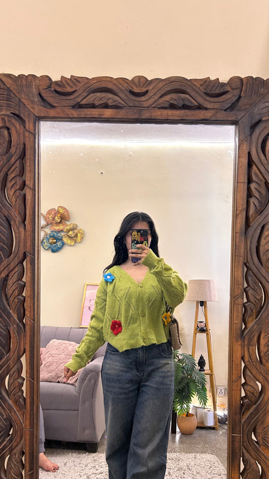 Cute sweater 3d flower S