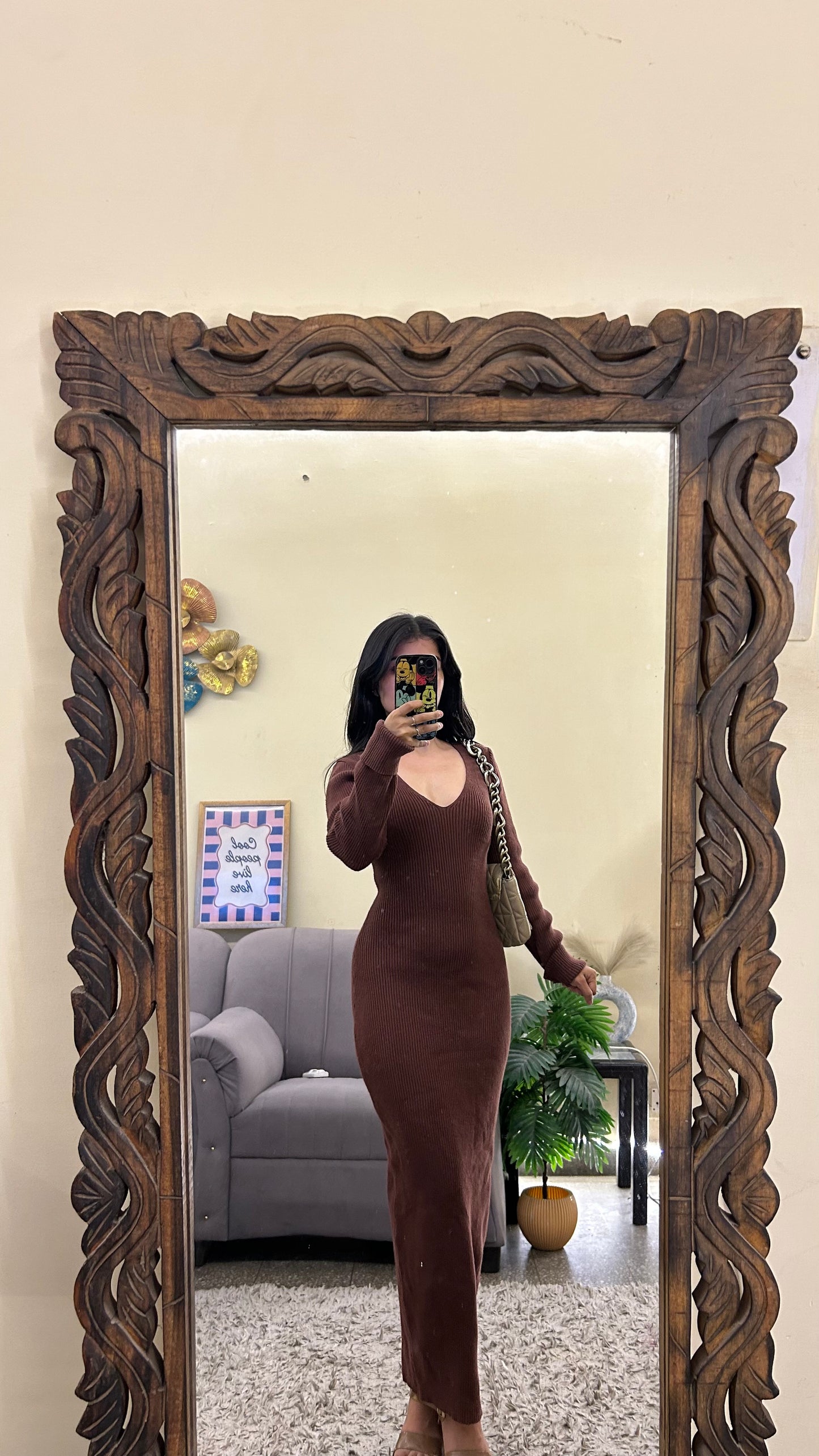 Cute dress 34-36 bust/l:49 ( thrifted )
