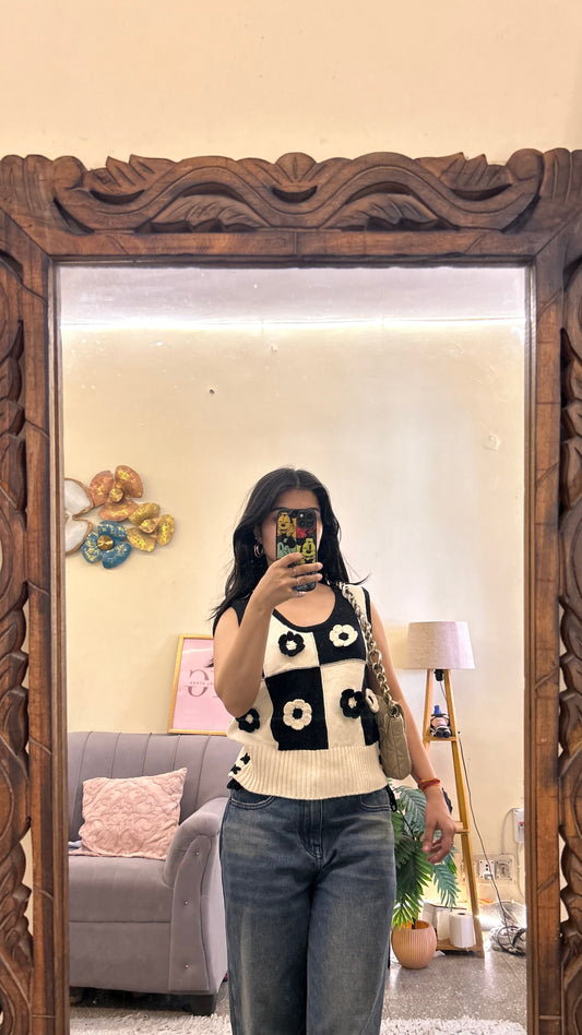 71)pintrest sweater size -m 3d flower