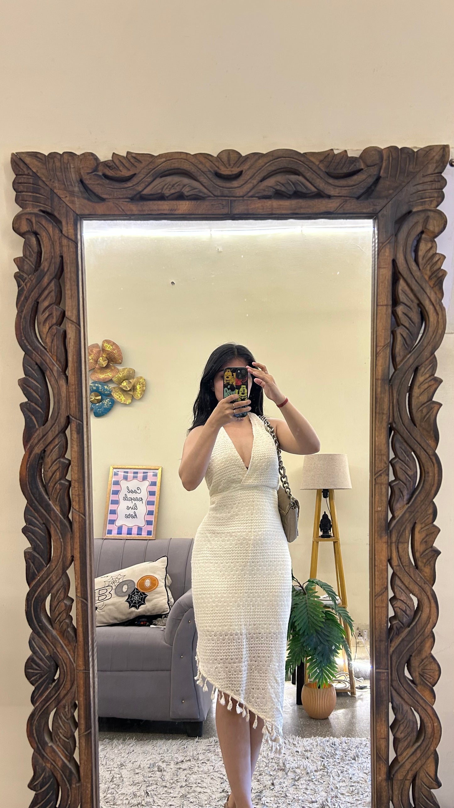 Crochet dress with lining 34-36 bust/l:42