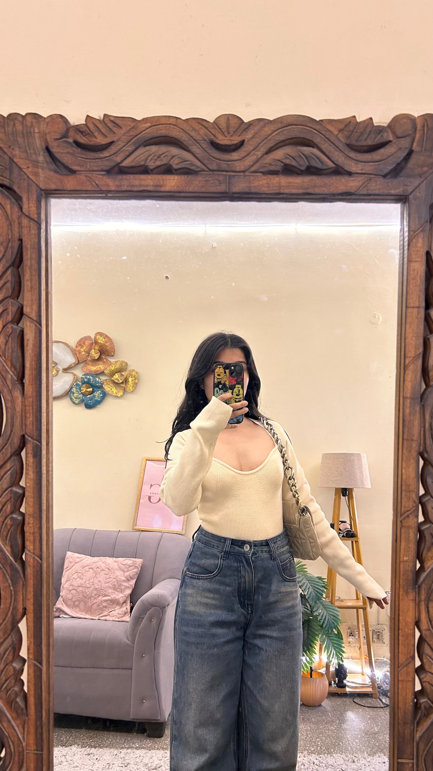 32)semi-winter cute top bust-32-34