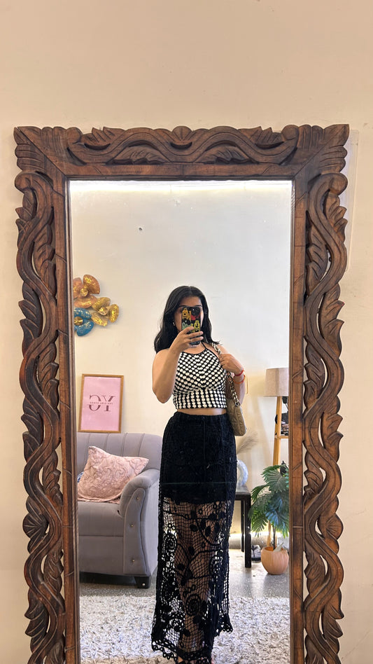 59)crochet skirt with layer waist 28-32 L-36