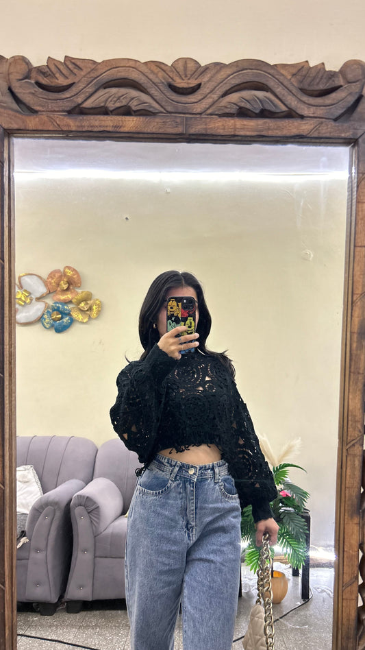 Crochet poncho top S-M